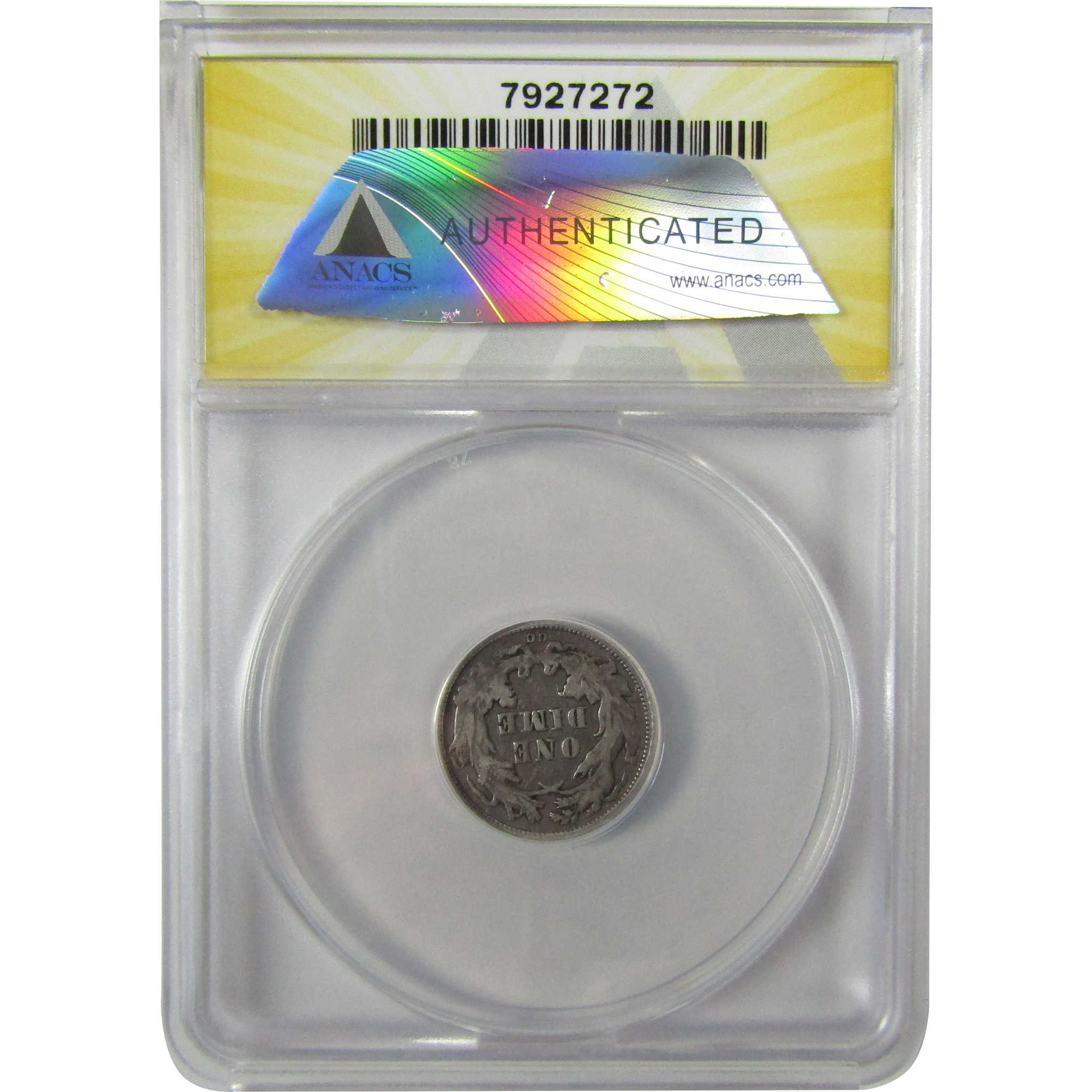 1876 CC Seated Liberty Silver Dime VF 30 ANACS 10c Coin SKU:I28477