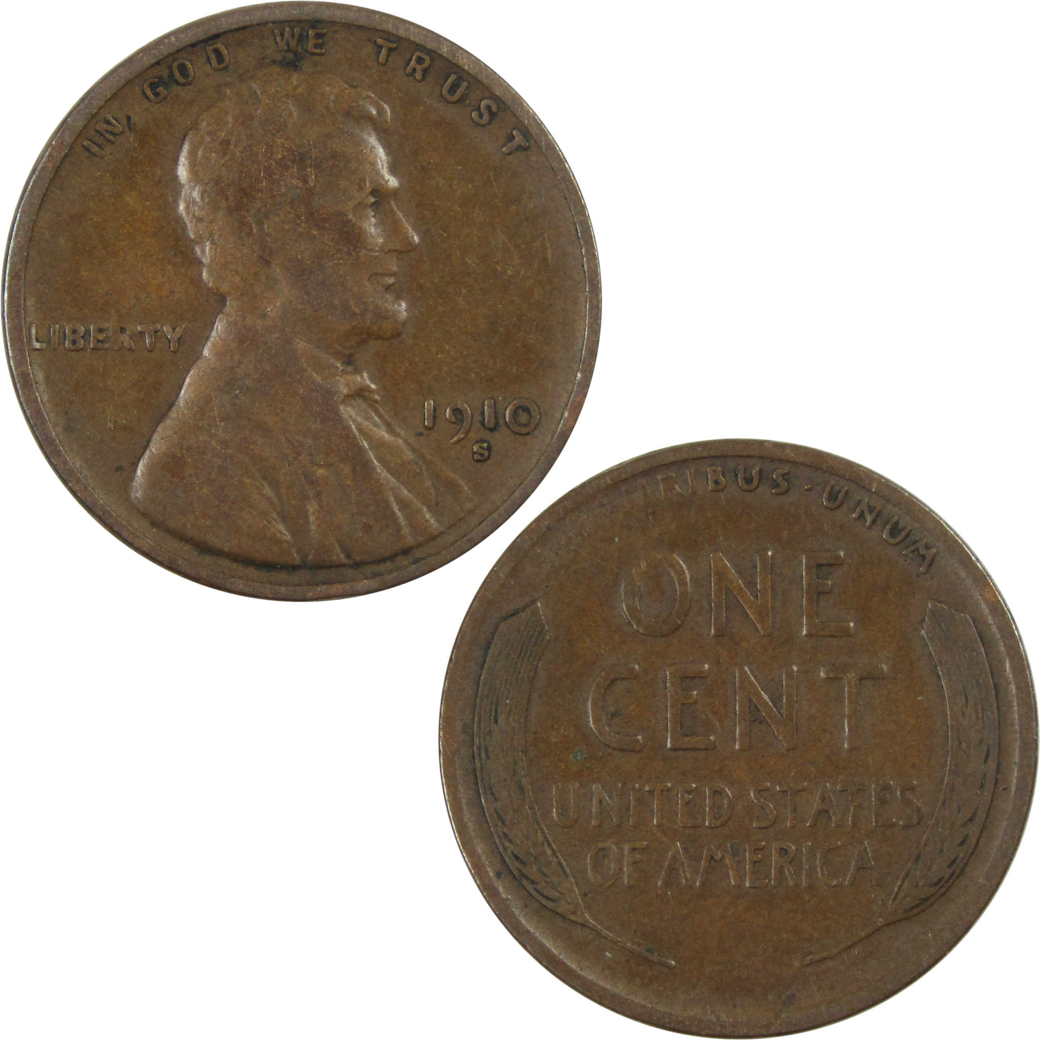 1910 S Lincoln Wheat Cent VF Very Fine Penny 1c Coin SKU:I14351