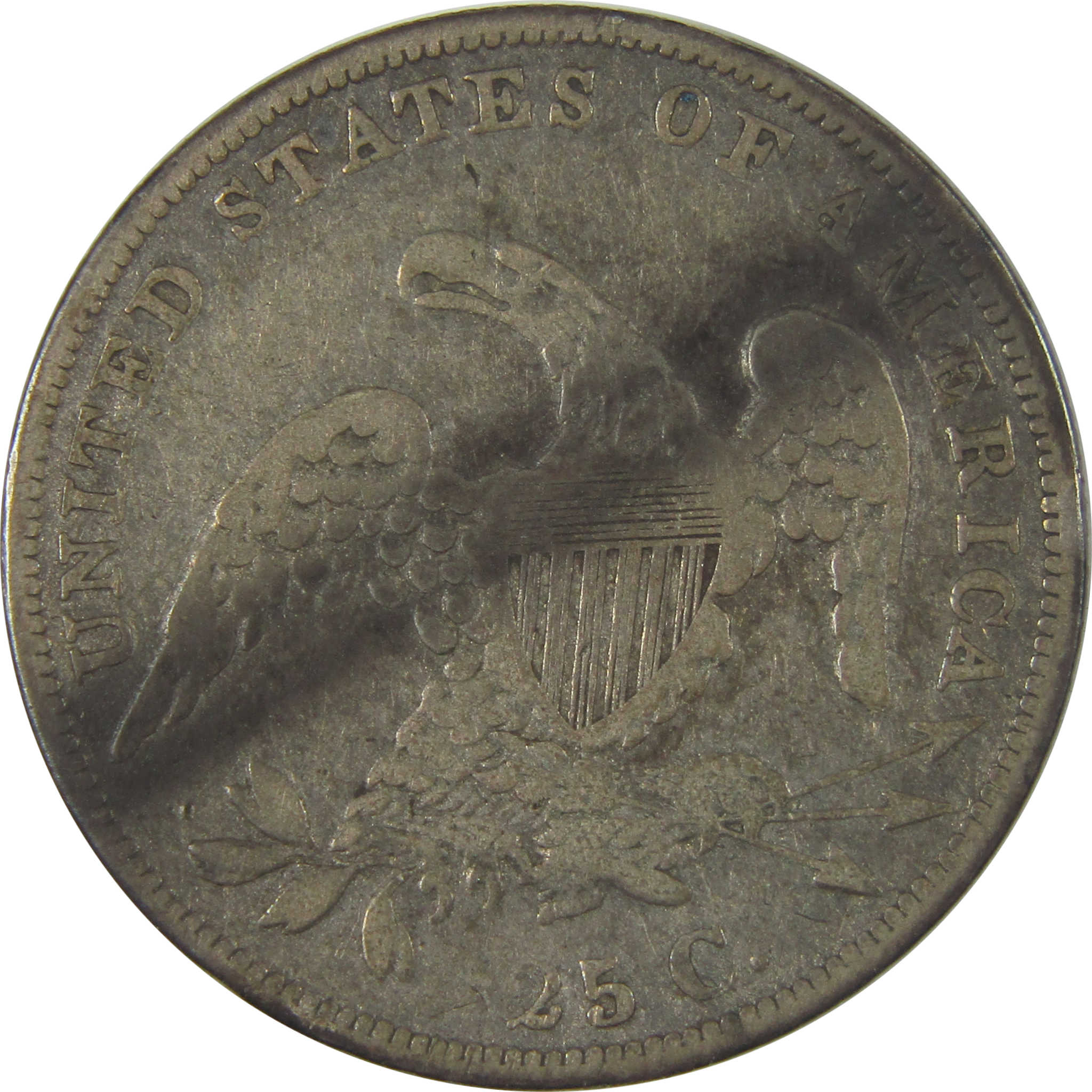 1835 Capped Bust Quarter VF Very Fine Silver Toned Reverse SKU:I23163