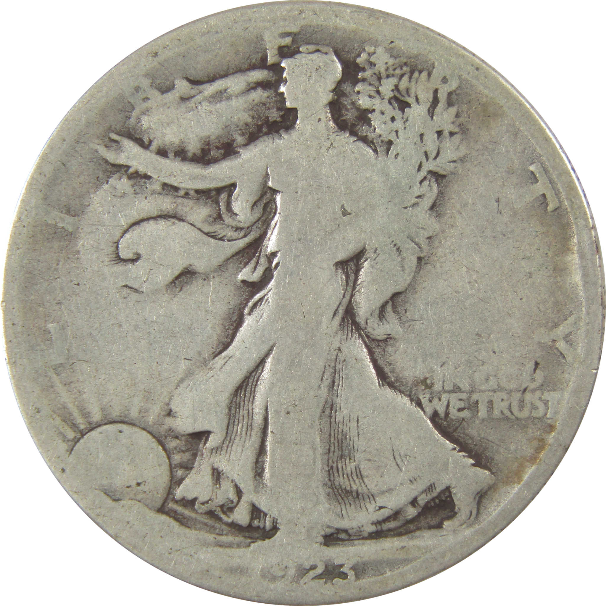 1923 S Liberty Walking Silver Half Dollar AG About Good SKU:I24125