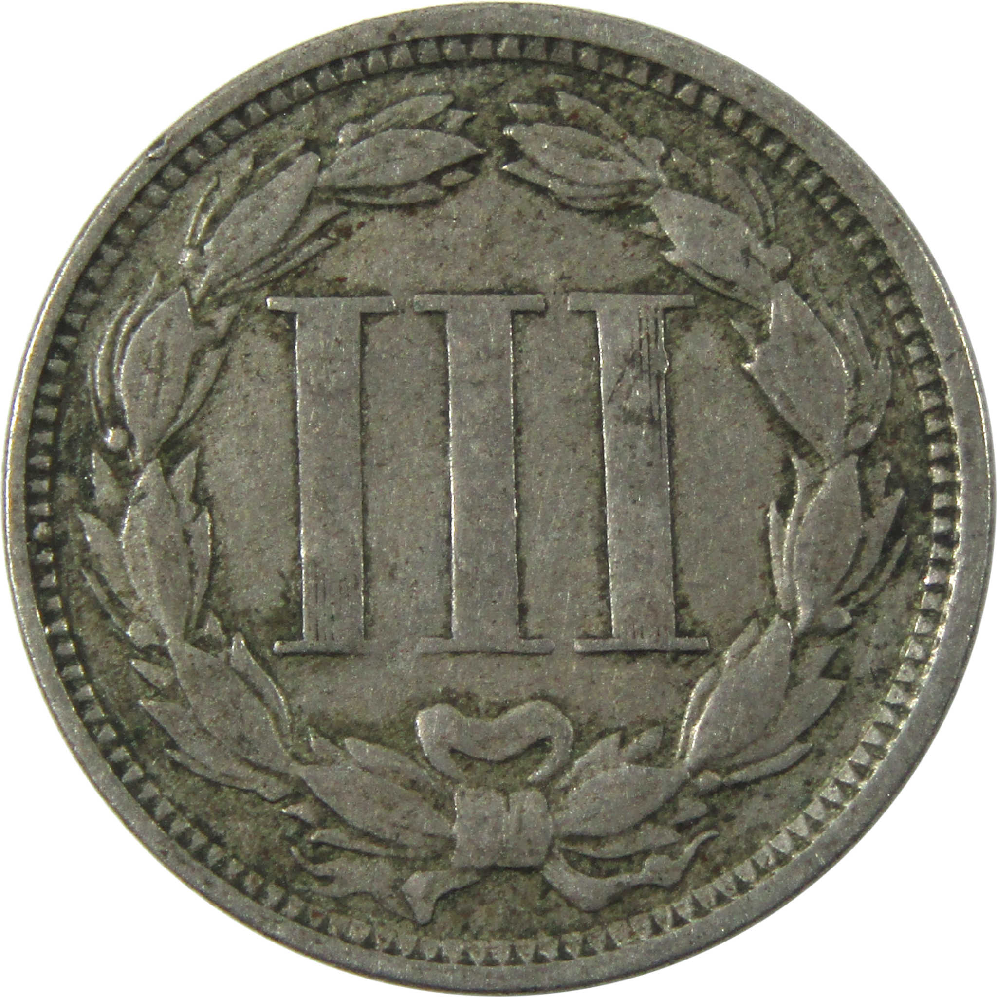 1867 Nickel Three Cent Piece F Fine 3c Coin SKU:I14133