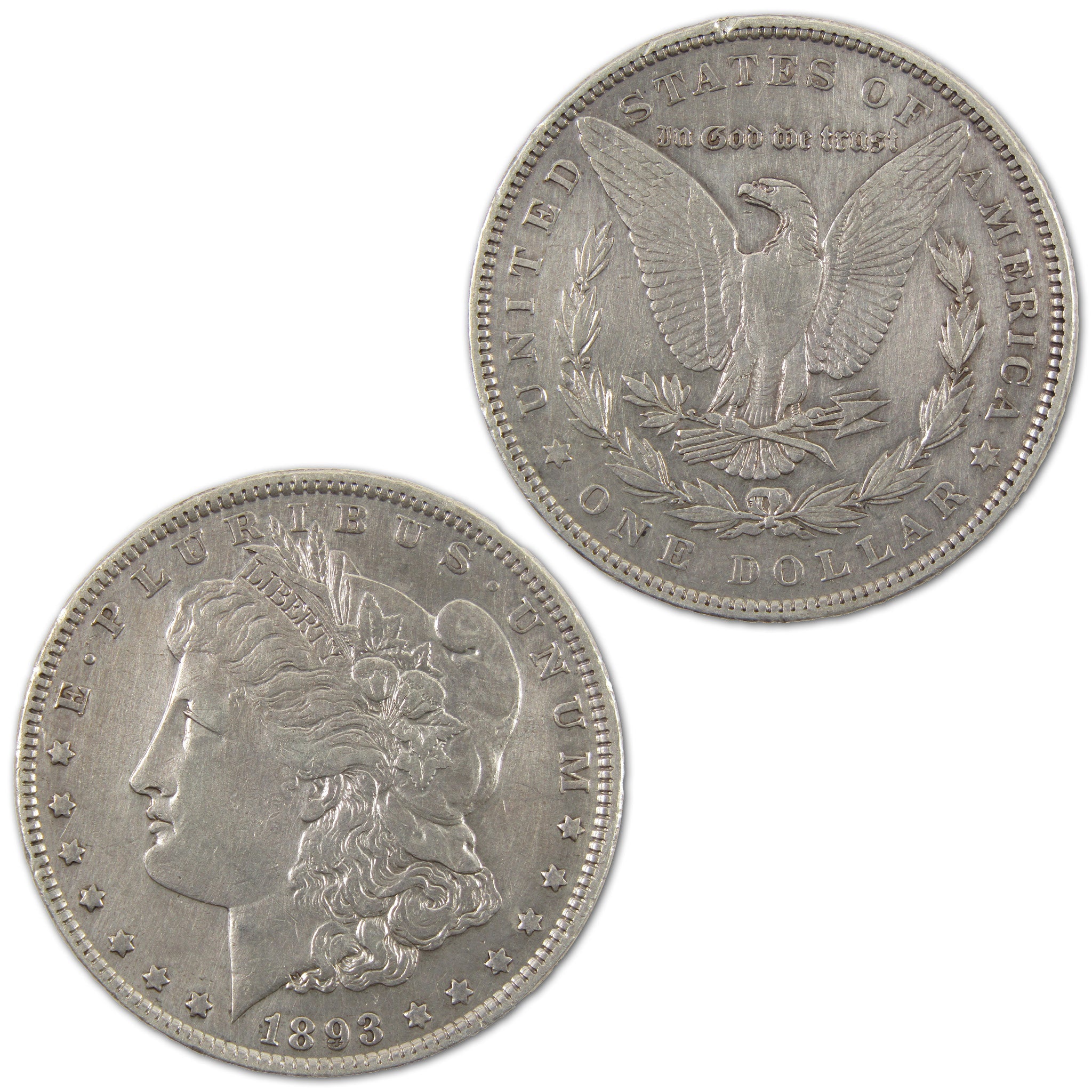 1893 Morgan Dollar XF EF Extremely Fine Details Silver $1 SKU:I10815 - Morgan coin - Morgan silver dollar - Morgan silver dollar for sale - Profile Coins &amp; Collectibles