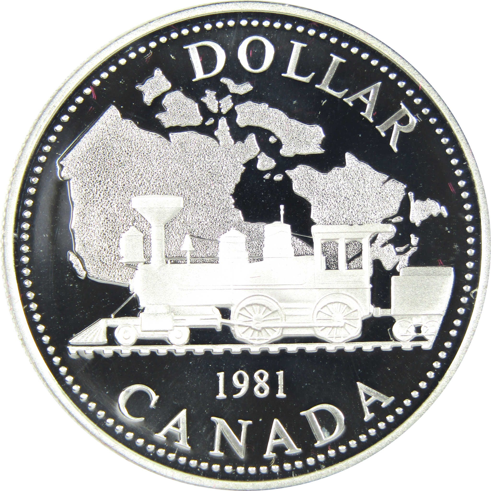 1981 Canadian Trans-Canada Railway Dollar Silver $1 Proof SKU:CPC7794