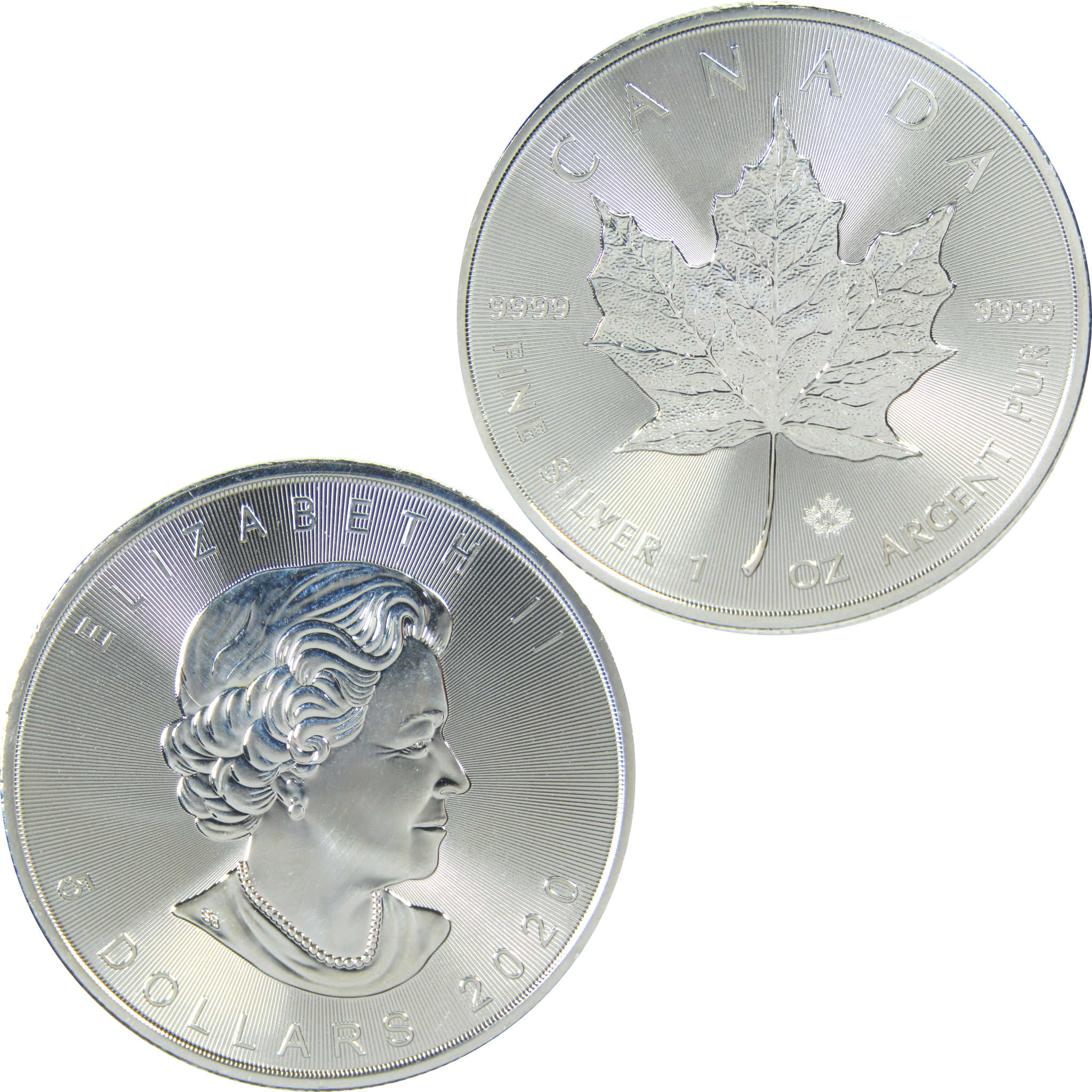 2020 Canadian Maple Leaf Uncirculated 1 oz .9999 Silver Bullion $5