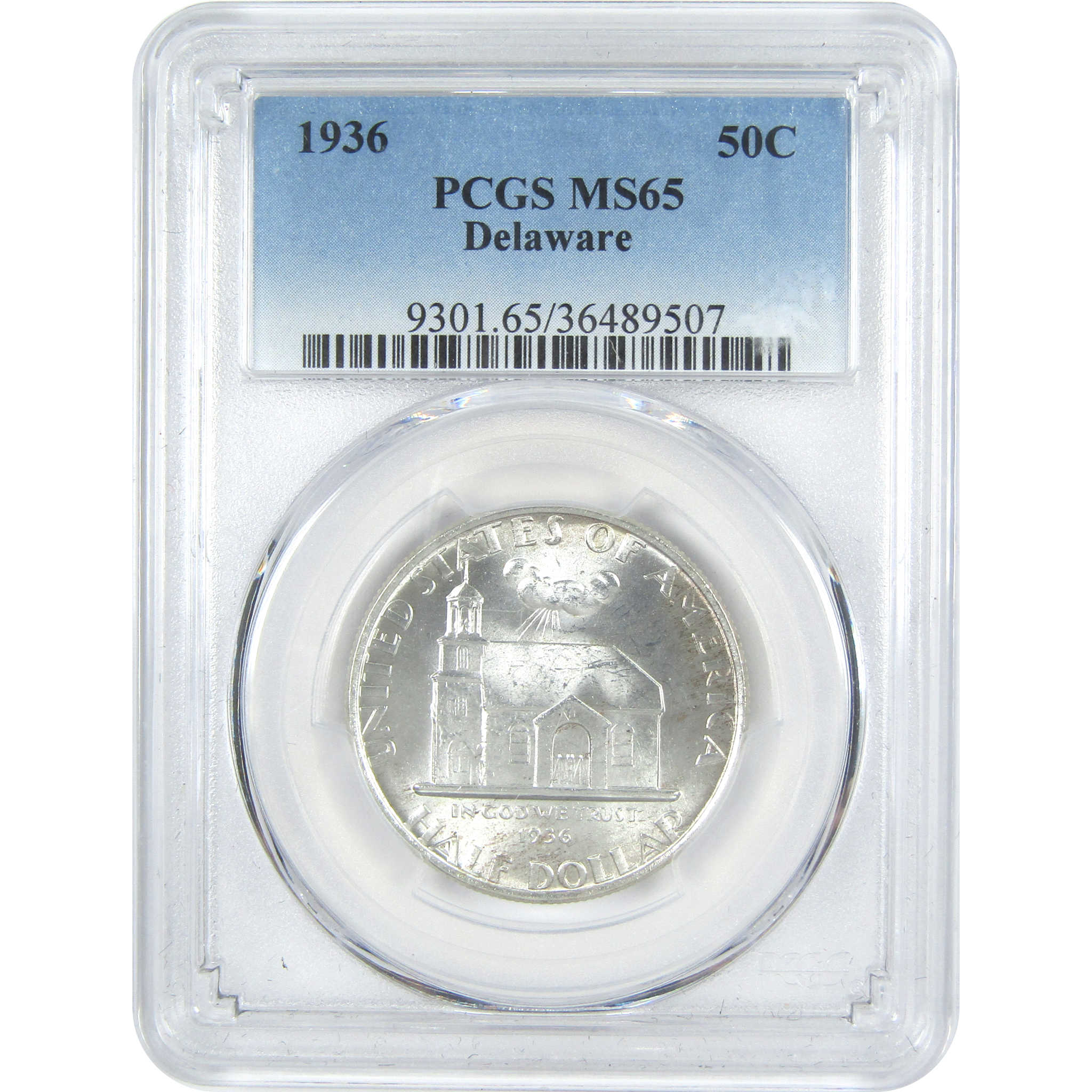 Delaware Tercentenary Comm Half Dollar 1936 MS 65 PCGS SKU:I15387