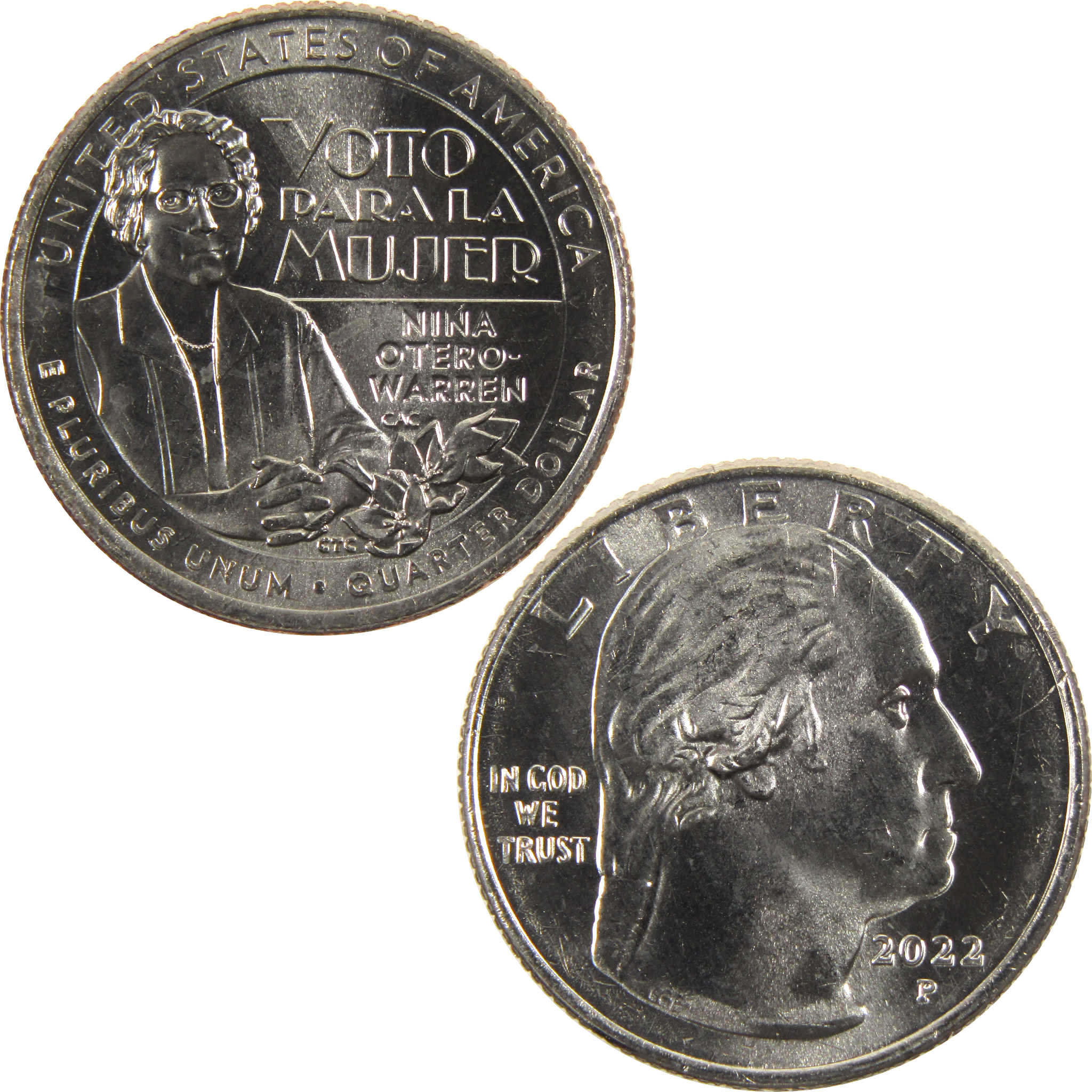 2022 P Nina Otero-Warren American Women Quarter Uncirculated Clad Coin