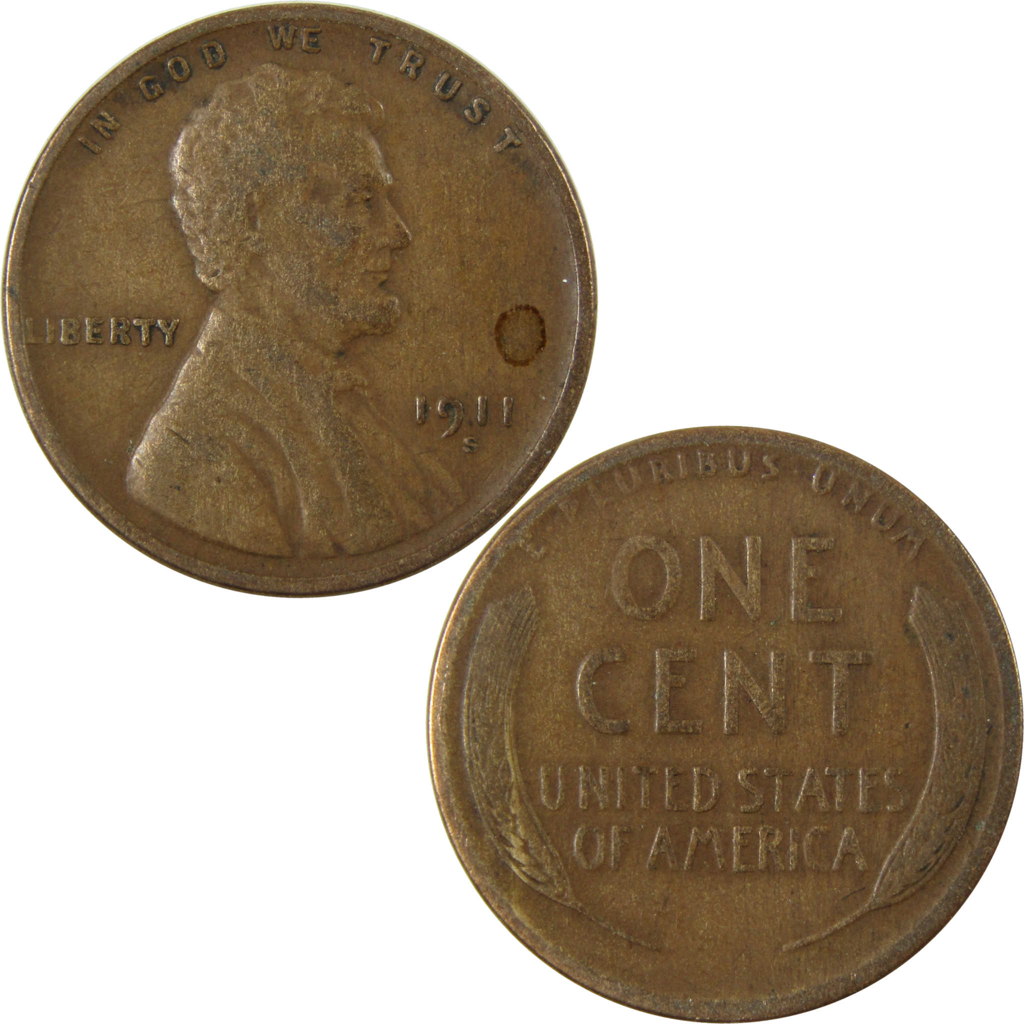 1911 S Lincoln Wheat Cent F Fine Penny 1c Coin Collectible SKU:I28134
