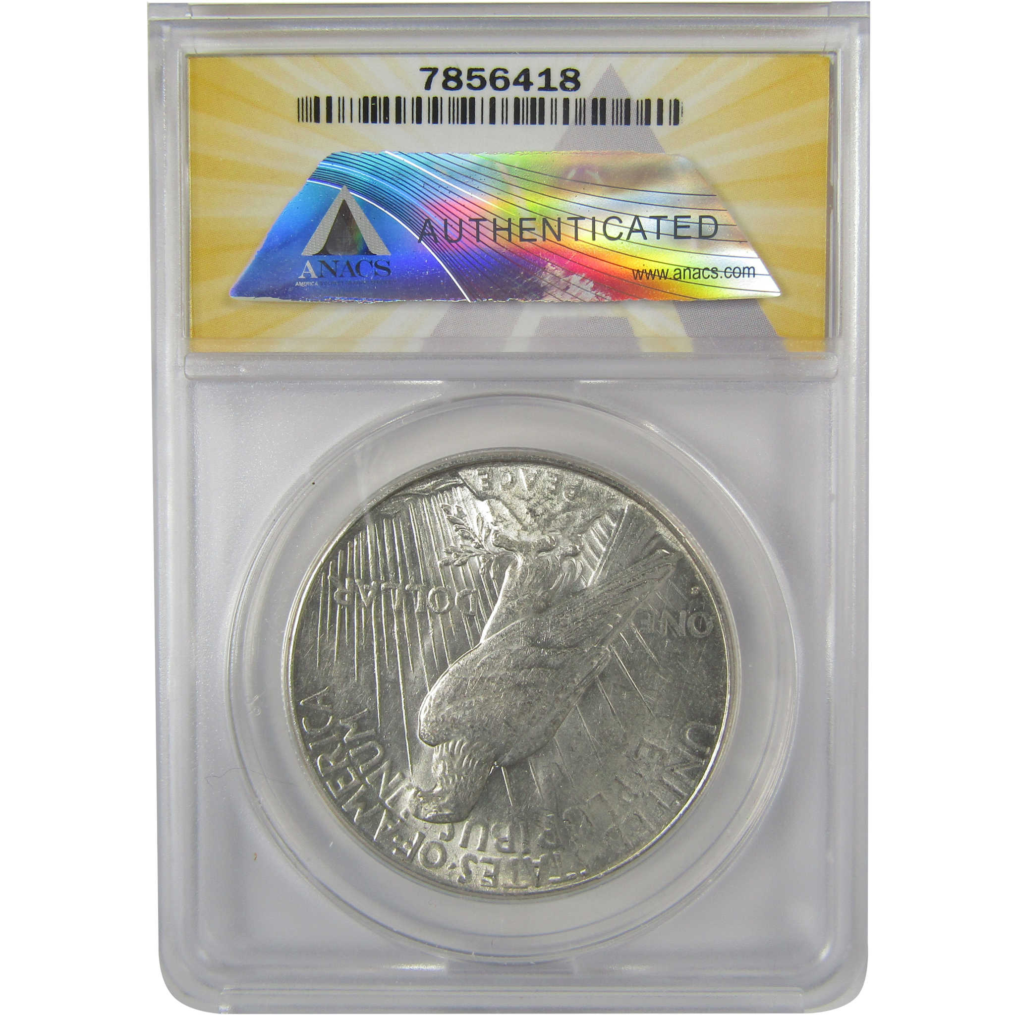 1926 S Peace Dollar AU 58 ANACS Silver $1 Coin SKU:I20895
