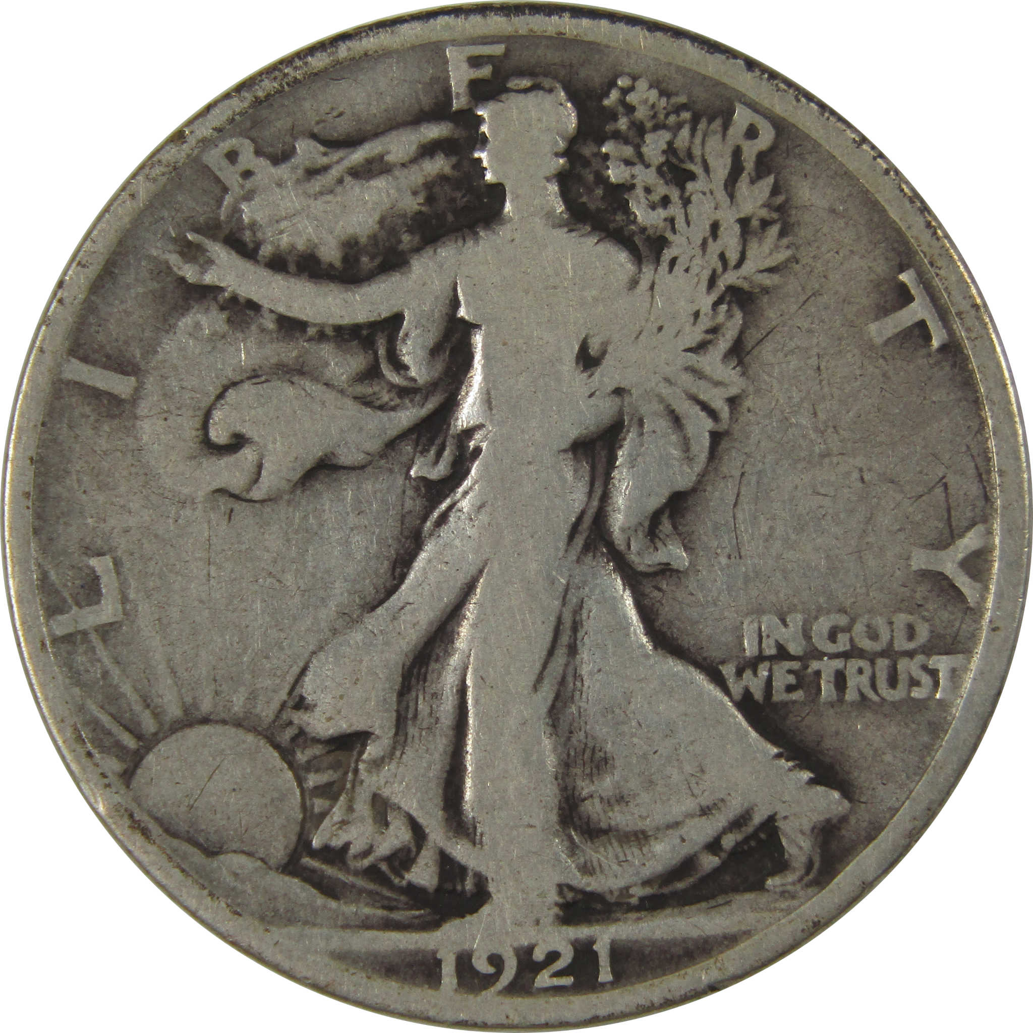 1921 D Liberty Walking Half Dollar VG Very Good Silver SKU:I23068