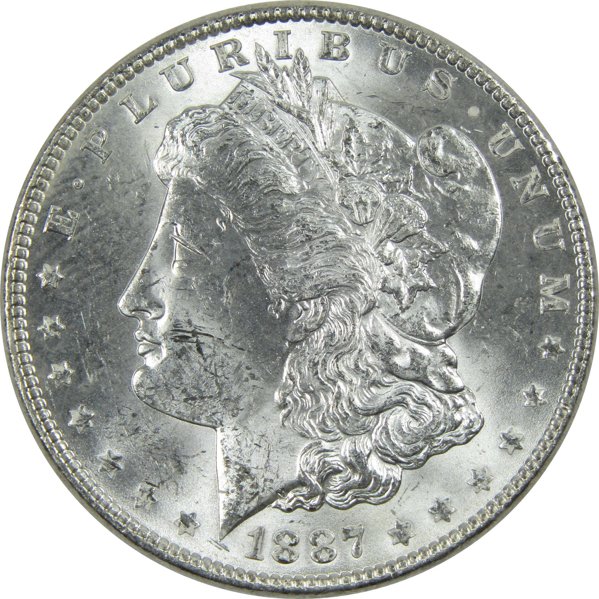 1887 Morgan Dollar Uncirculated Silver $1 Toned Reverse SKU:I14778