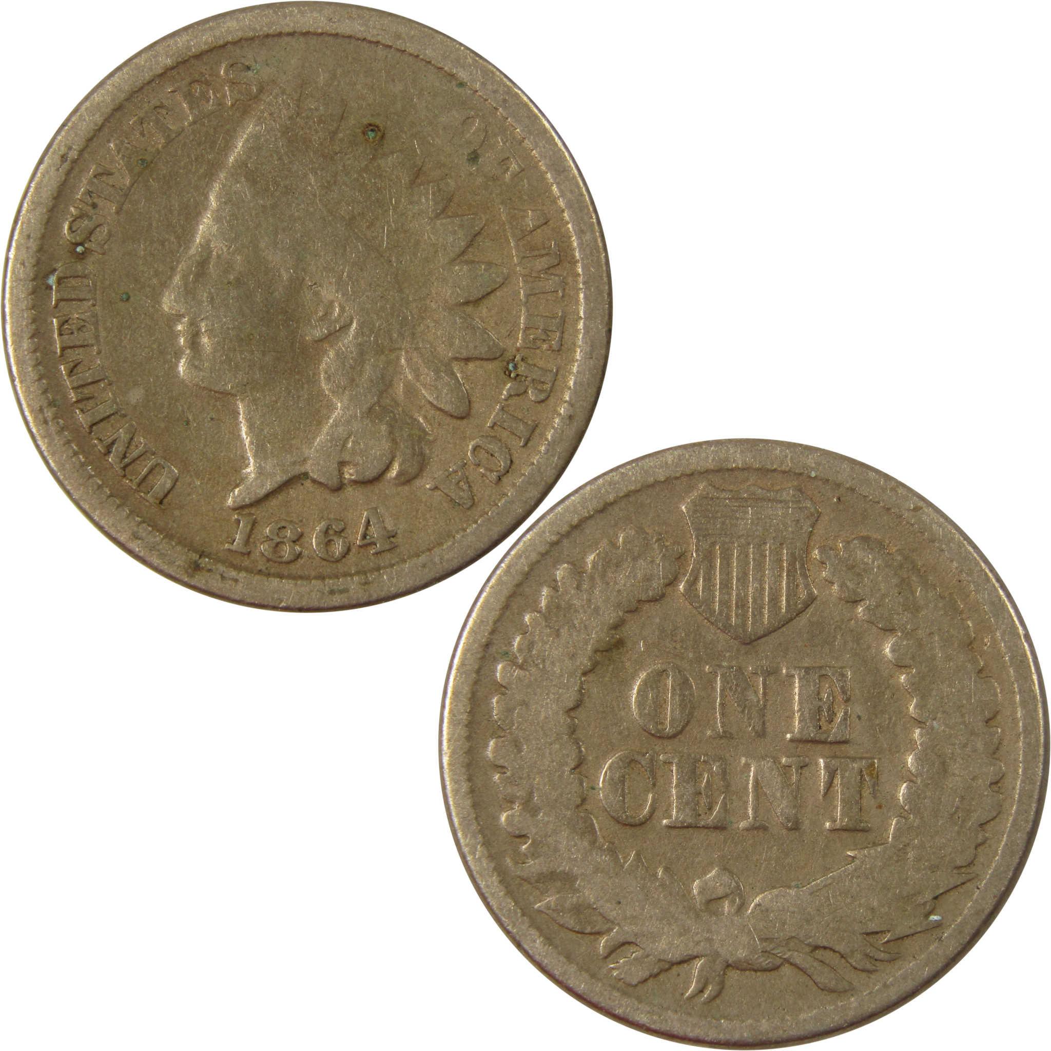 1864 Indian Head Copper-Nickel Cent G Good Details Penny SKU:CP1216