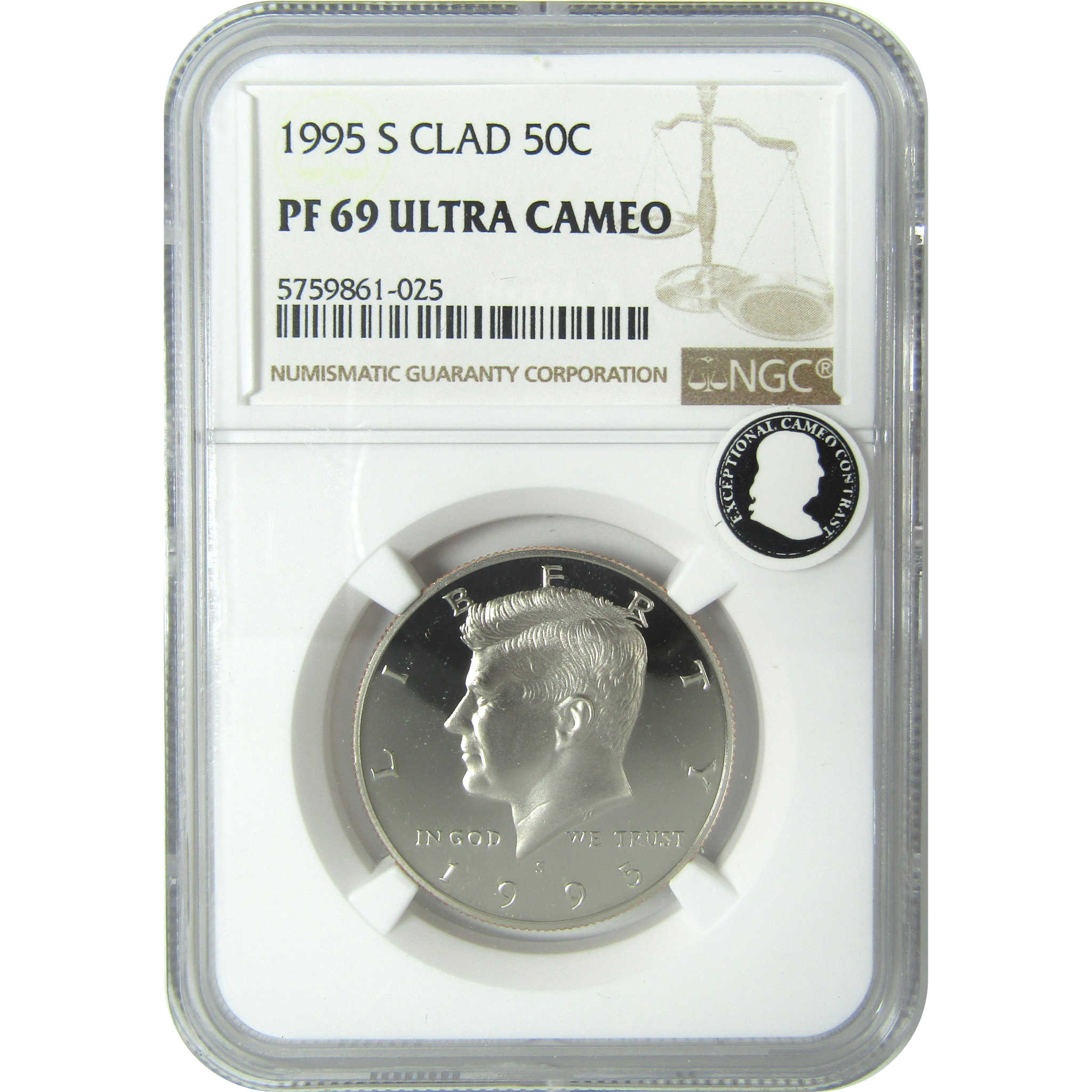 1995 S Kennedy Half Dollar PF 69 UCAM NGC Clad Proof 50c SKU:CPC9602