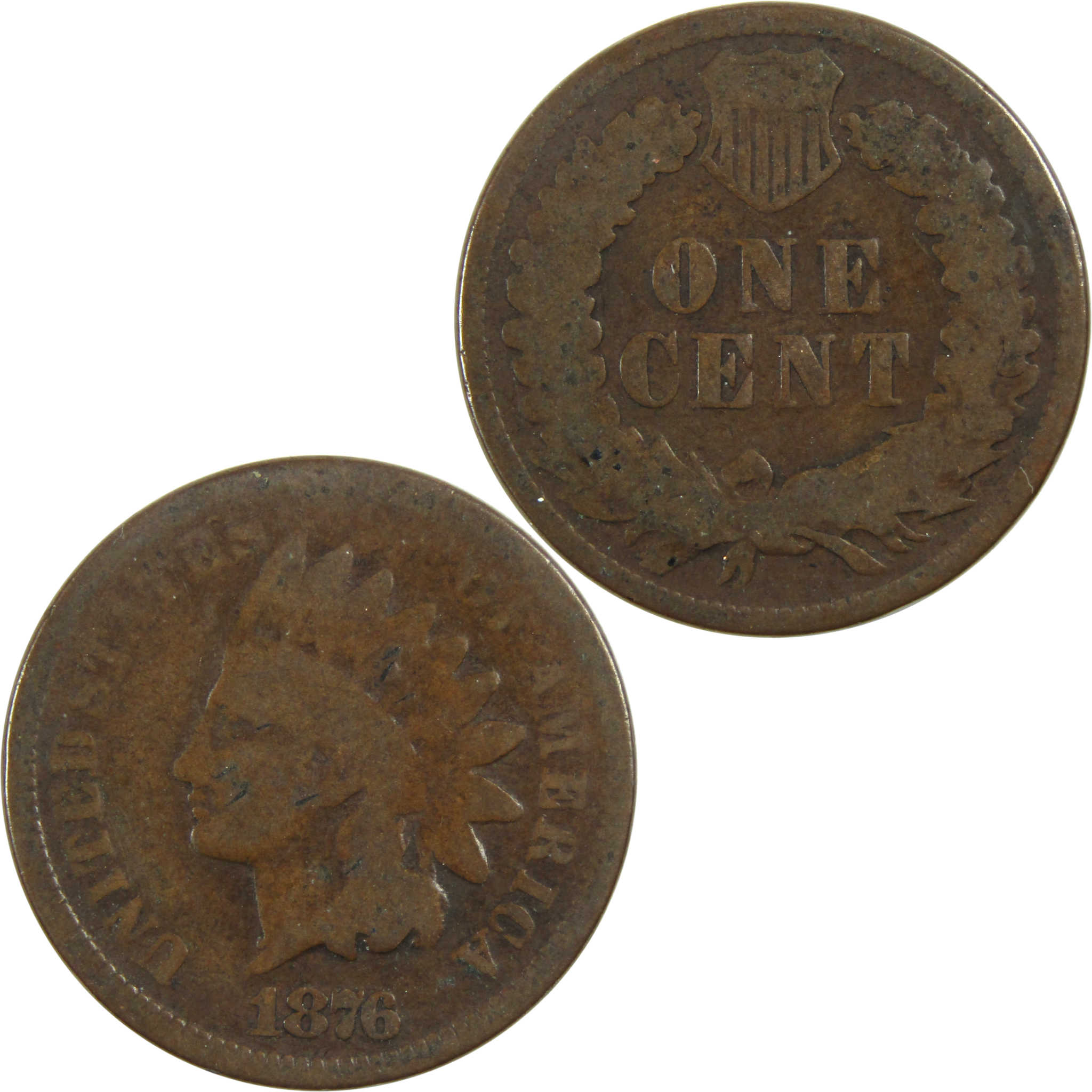 1876 Indian Head Cent G Good Penny 1c Coin SKU:I13271