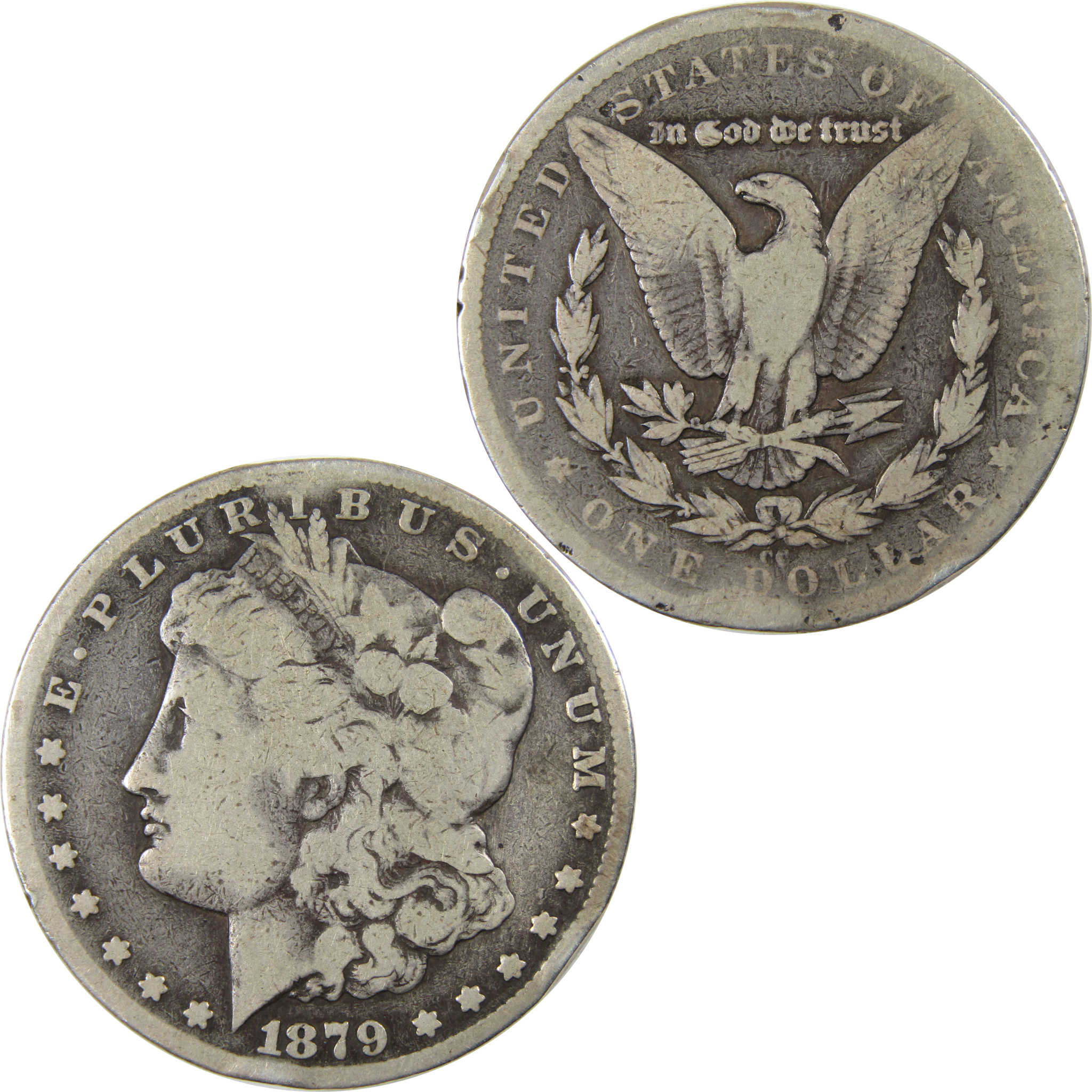 1879 CC Morgan Dollar VG Very Good Details Silver $1 Coin SKU:I23906 - Morgan coin - Morgan silver dollar - Morgan silver dollar for sale - Profile Coins &amp; Collectibles