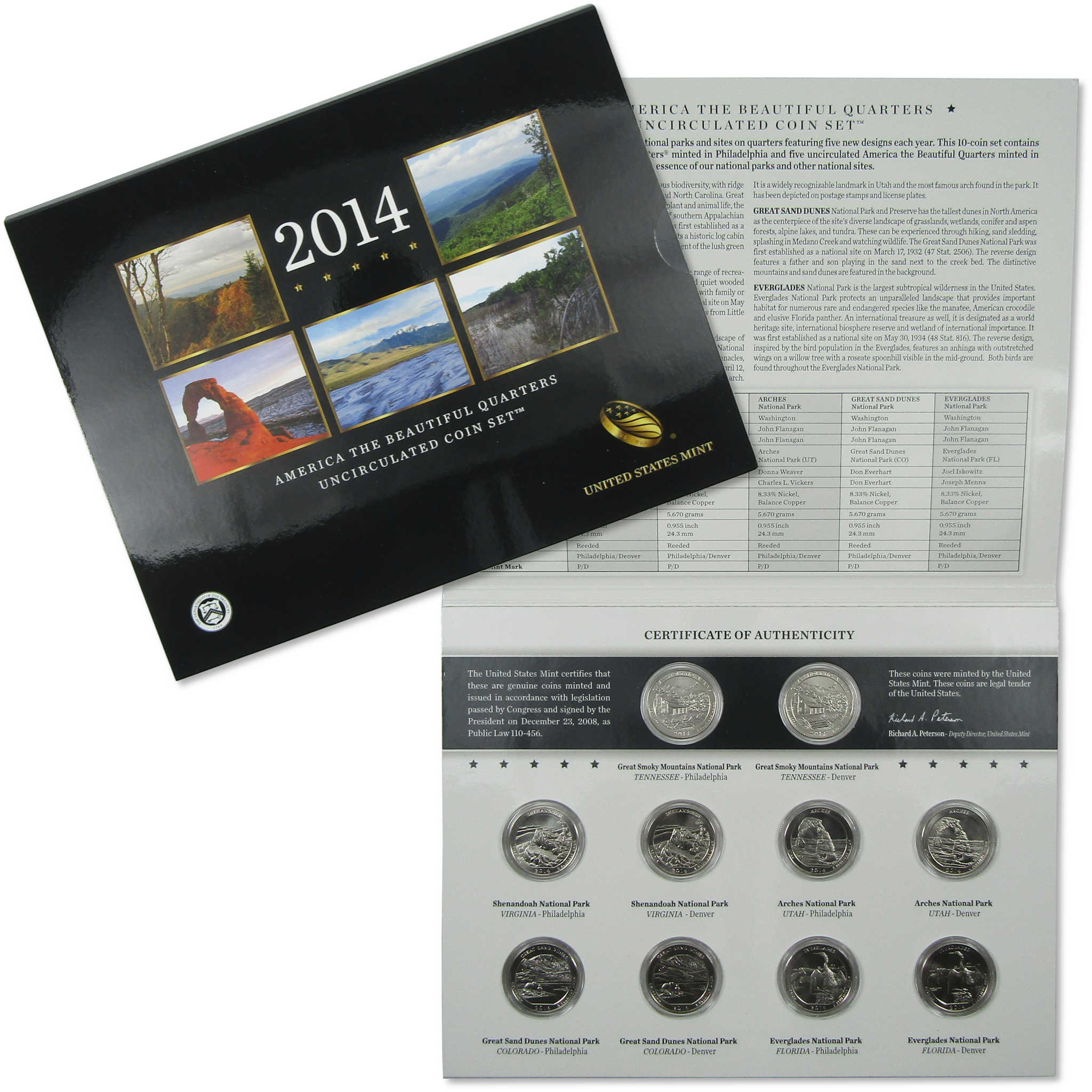 2014 America the Beautiful Quarters Uncirculated Coin Set SKU:CPC3401