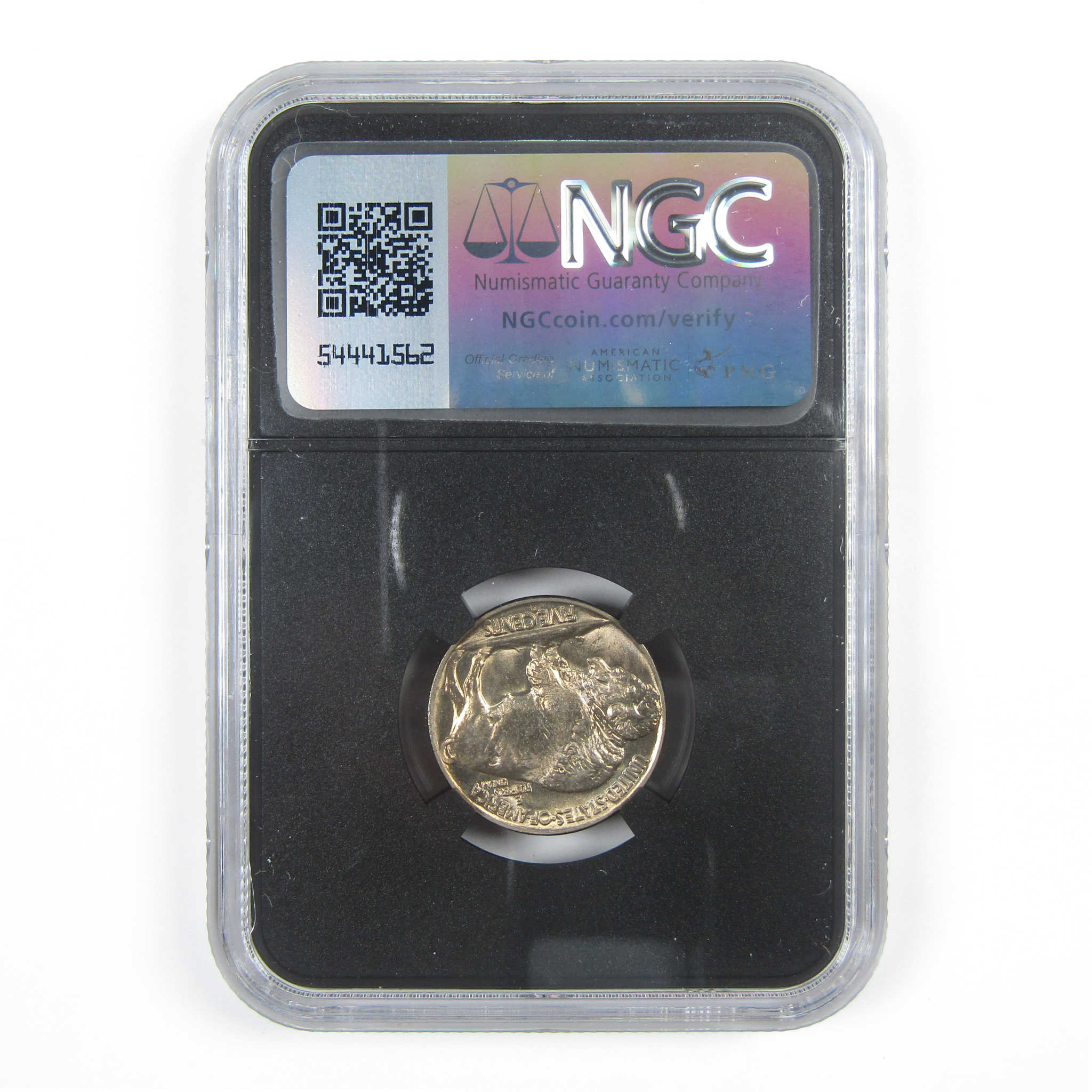 1938 D Buffalo Nickel MS 66 NGC 5c Original Bag Fragment SKU:I14581