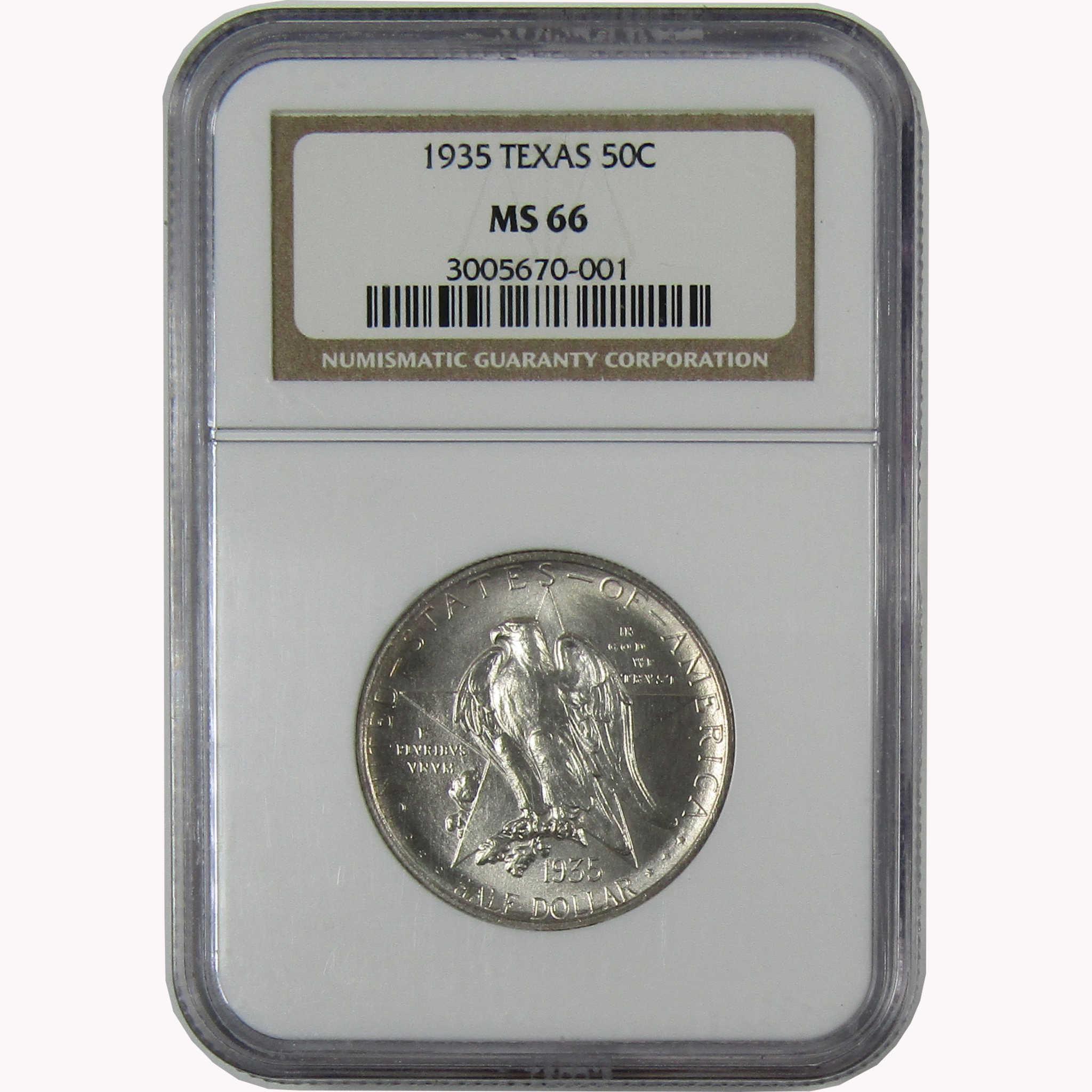1935 Texas Commemorative Silver Half Dollar MS 66 NGC Uncirculated