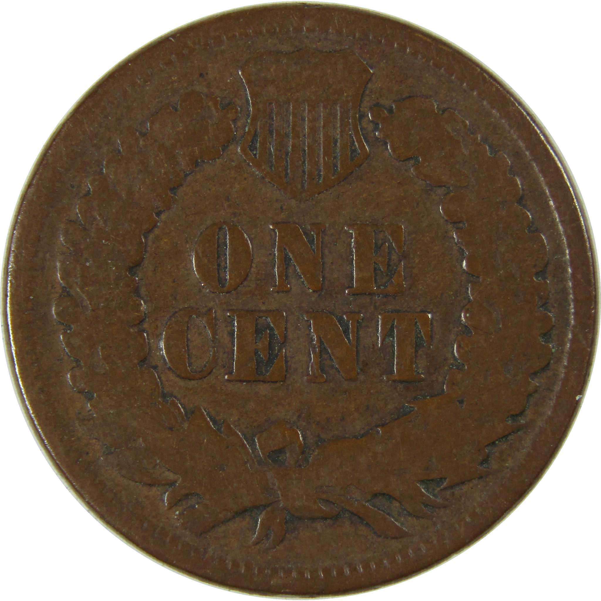 1873 Closed 3 Indian Head Cent VG Very Good Penny 1c Coin SKU:I27455