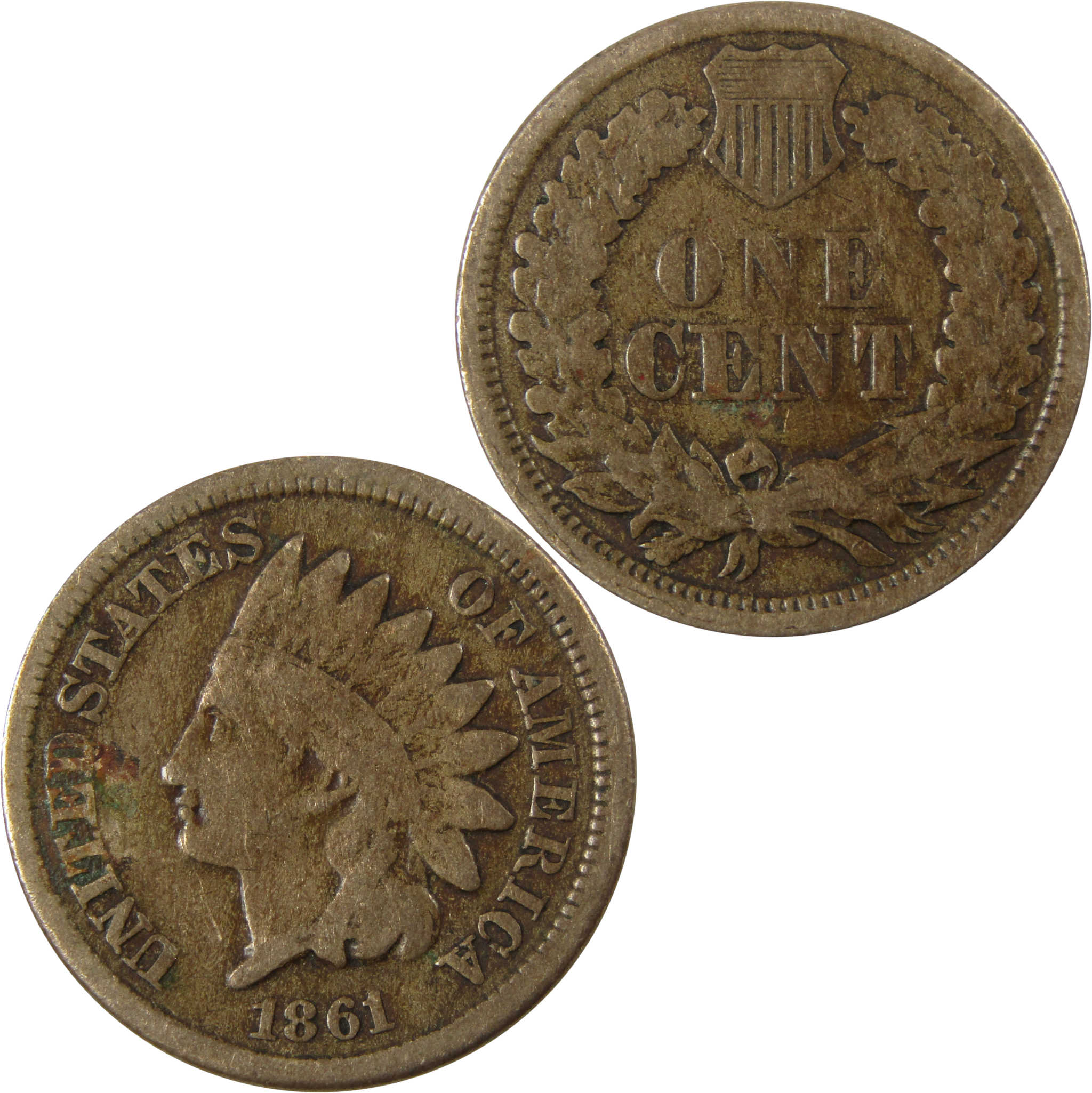 1861 Indian Head Cent VG Very Good Penny 1c Coin SKU:CP1170