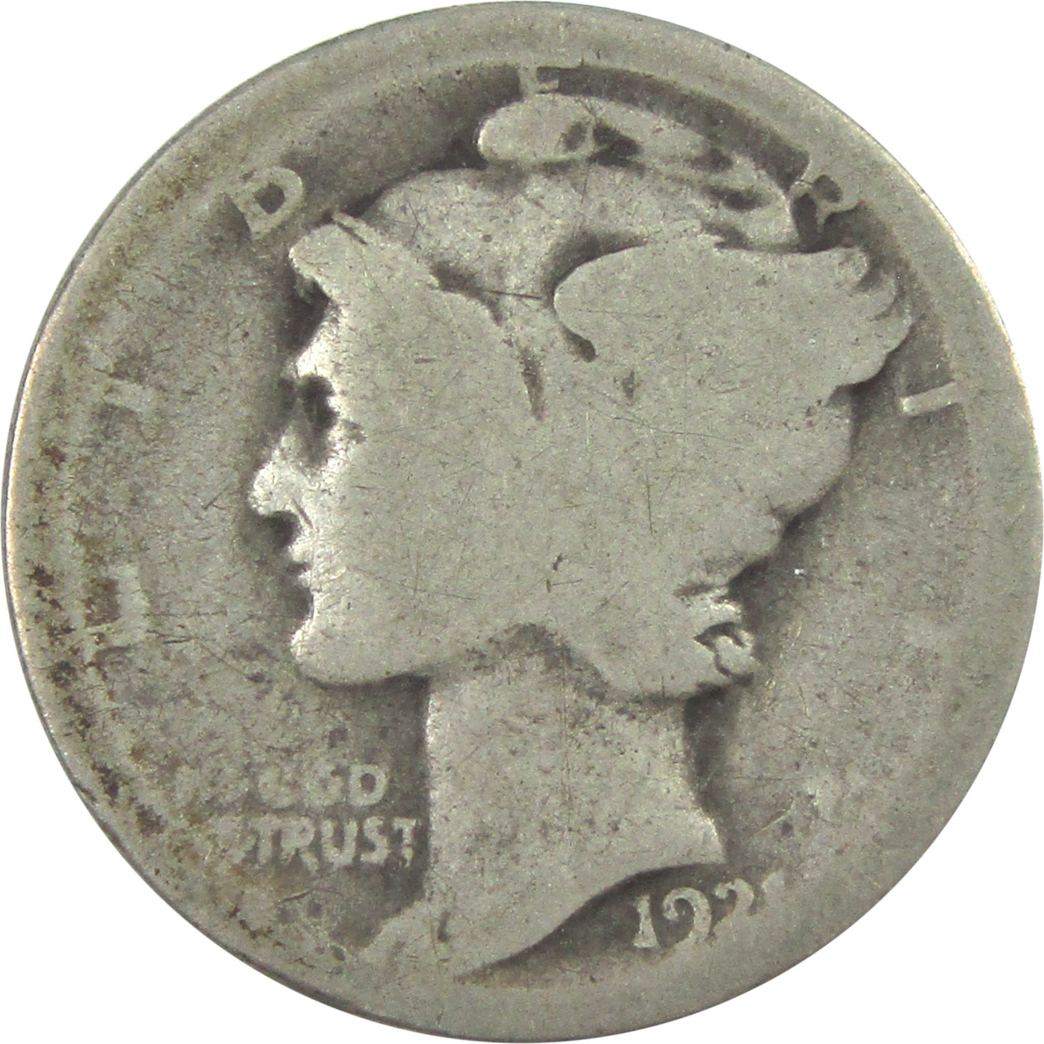 1921 Mercury Dime AG About Good Silver 10c Coin SKU:I15323