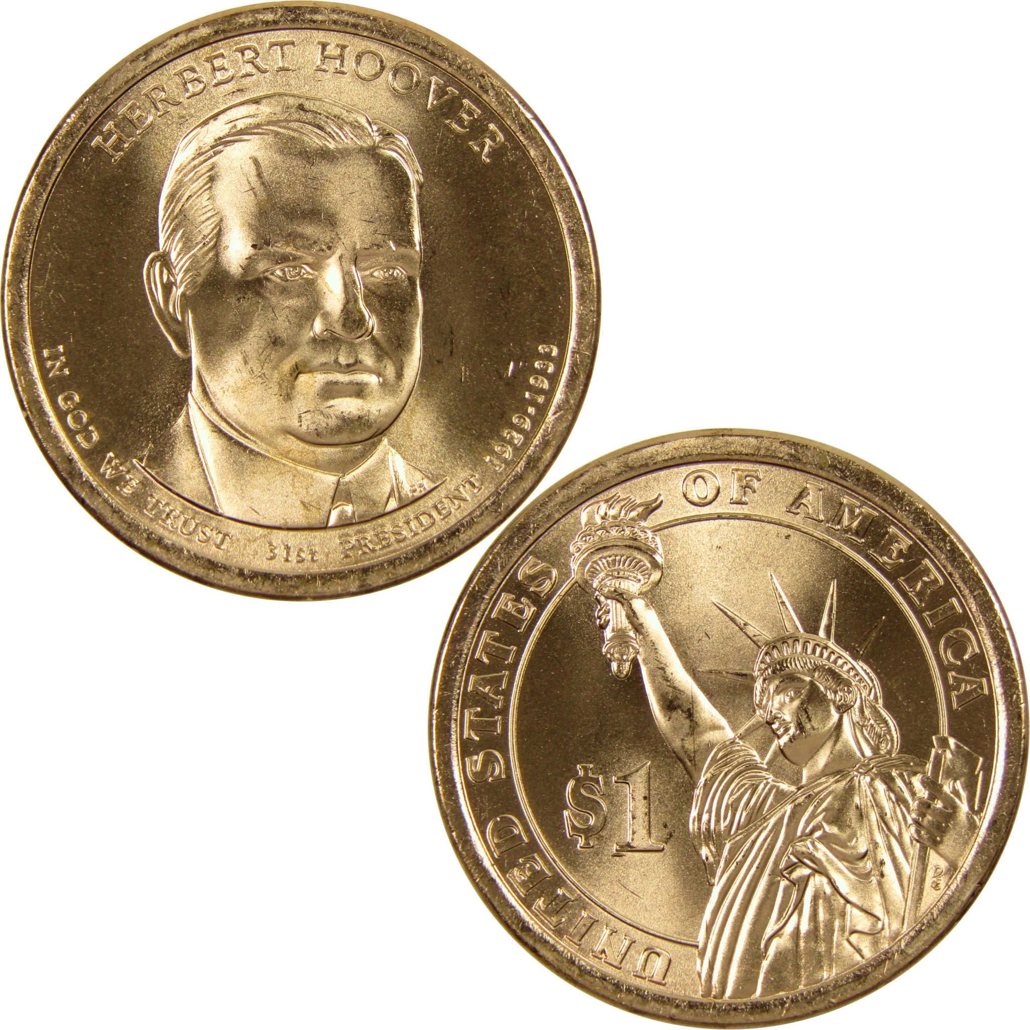 2014 D Herbert Hoover Presidential Dollar BU Uncirculated $1 Coin