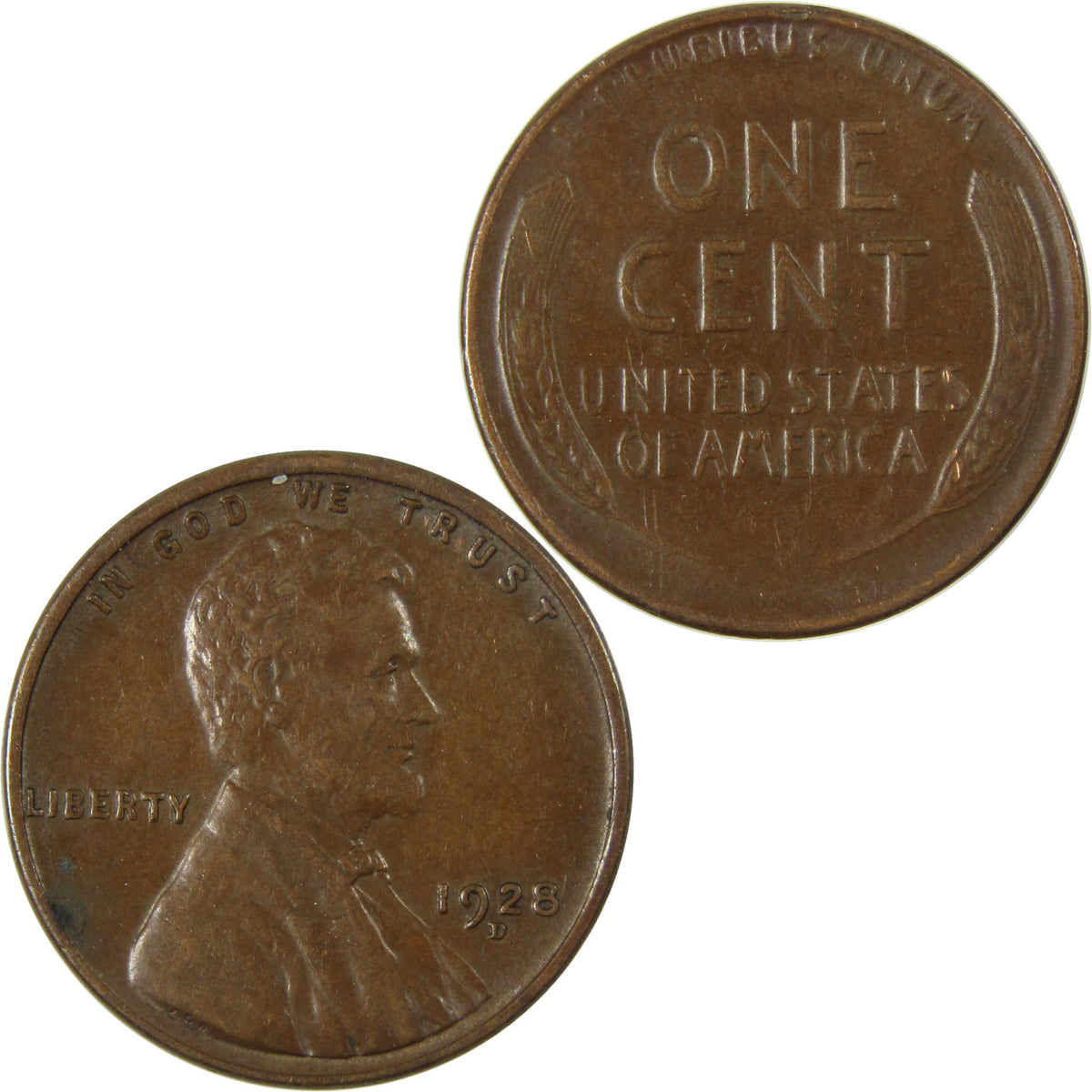 1928 D Lincoln Wheat Cent XF EF Extremely Fine 1c Coin SKU:I27314