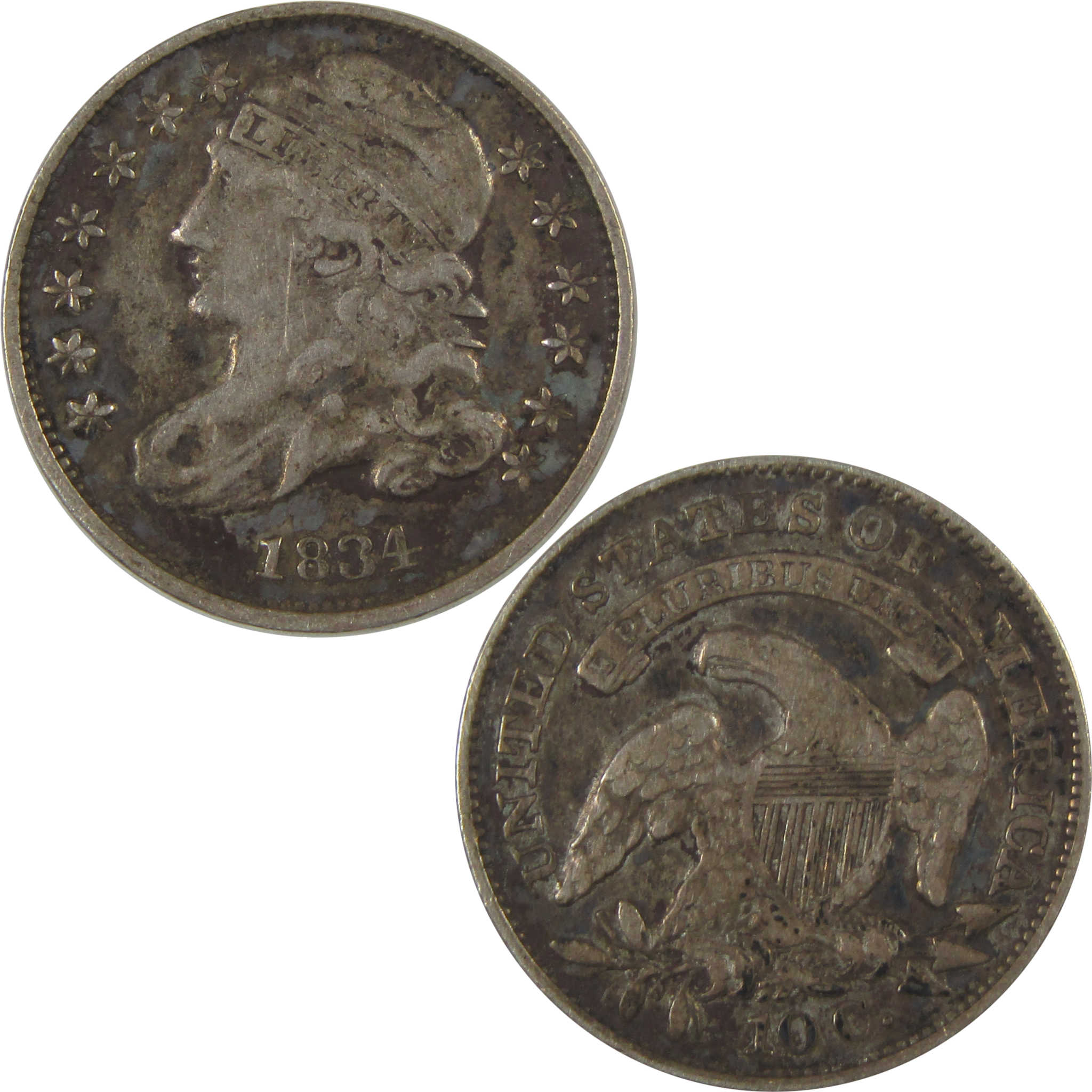 1834 Small 4 Capped Bust Dime VF Very Fine Silver 10c Coin SKU:CPC0953