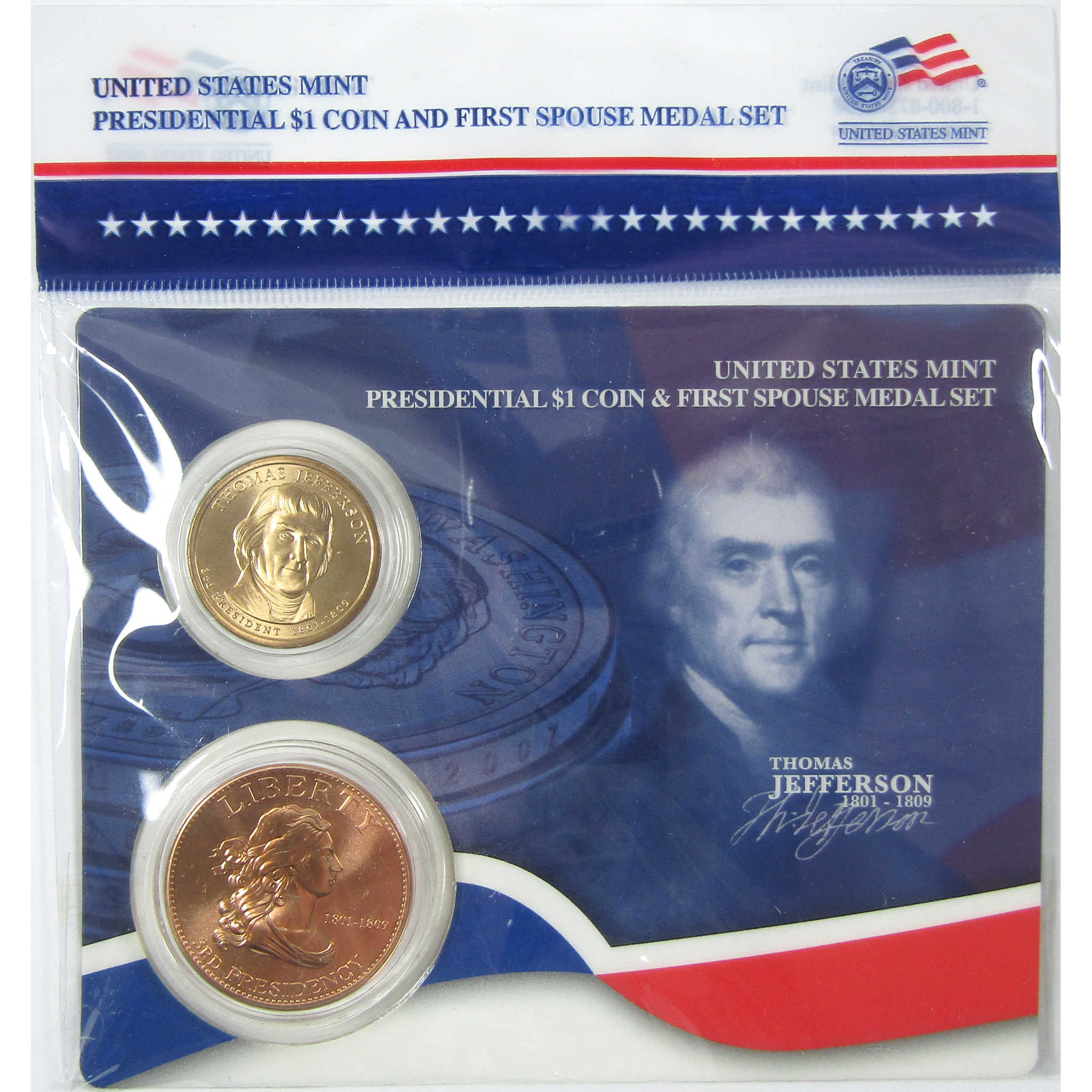 2007 Thomas Jefferson First Spouse 2 Piece Set Unc SKU:CPC8976