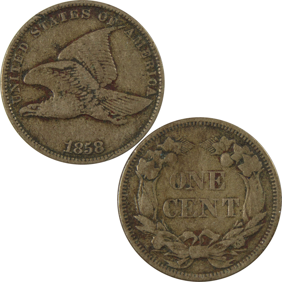 1858 Small Letters Flying Eagle Cent VF Very Fine 1c Coin SKU:I28618