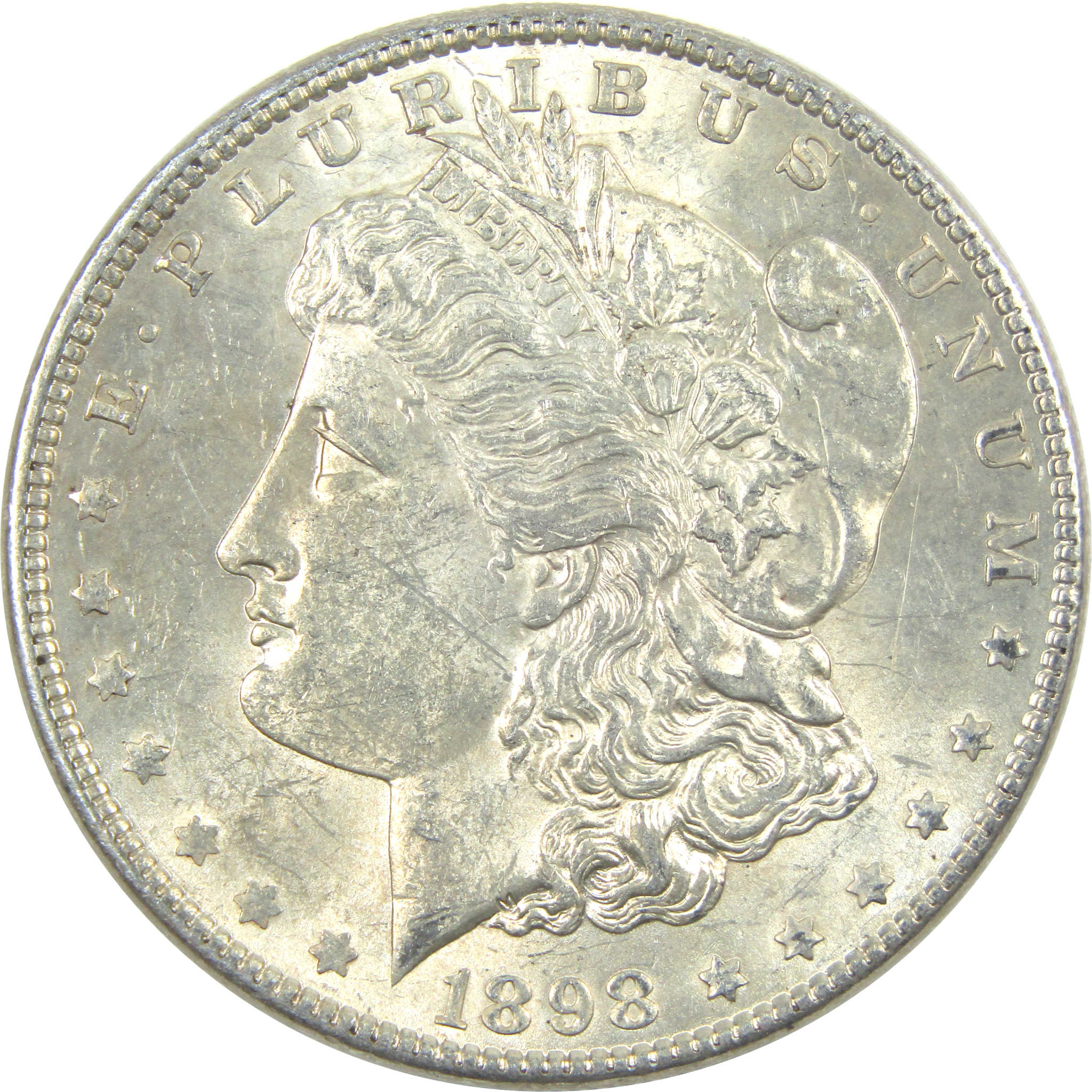 1898 Morgan Dollar AU About Uncirculated Silver $1 Coin SKU:I15416 - Morgan coin - Morgan silver dollar - Morgan silver dollar for sale - Profile Coins &amp; Collectibles