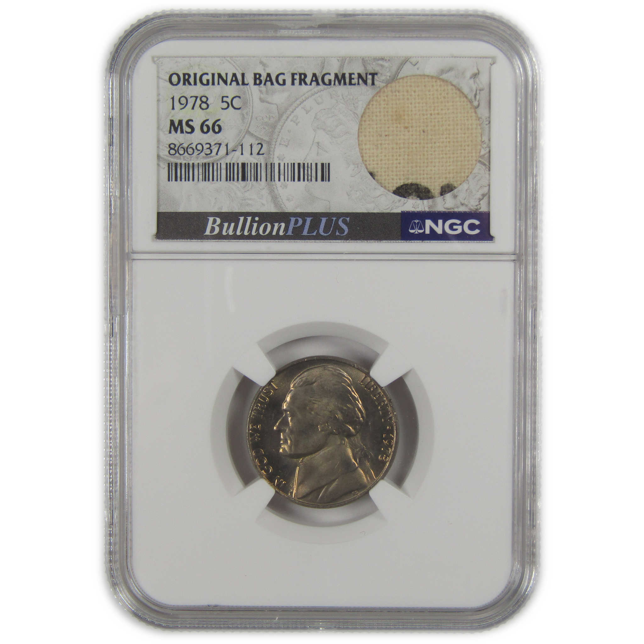1978 Jefferson Nickel MS 66 NGC Original Bag Fragment SKU:I23513
