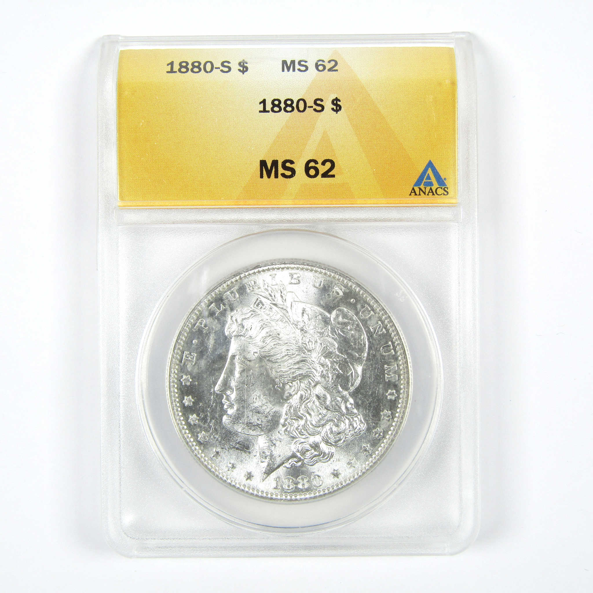 1880 S Morgan Dollar MS 62 ANACS Silver $1 Uncirculated SKU:I15040 - Morgan coin - Morgan silver dollar - Morgan silver dollar for sale - Profile Coins &amp; Collectibles