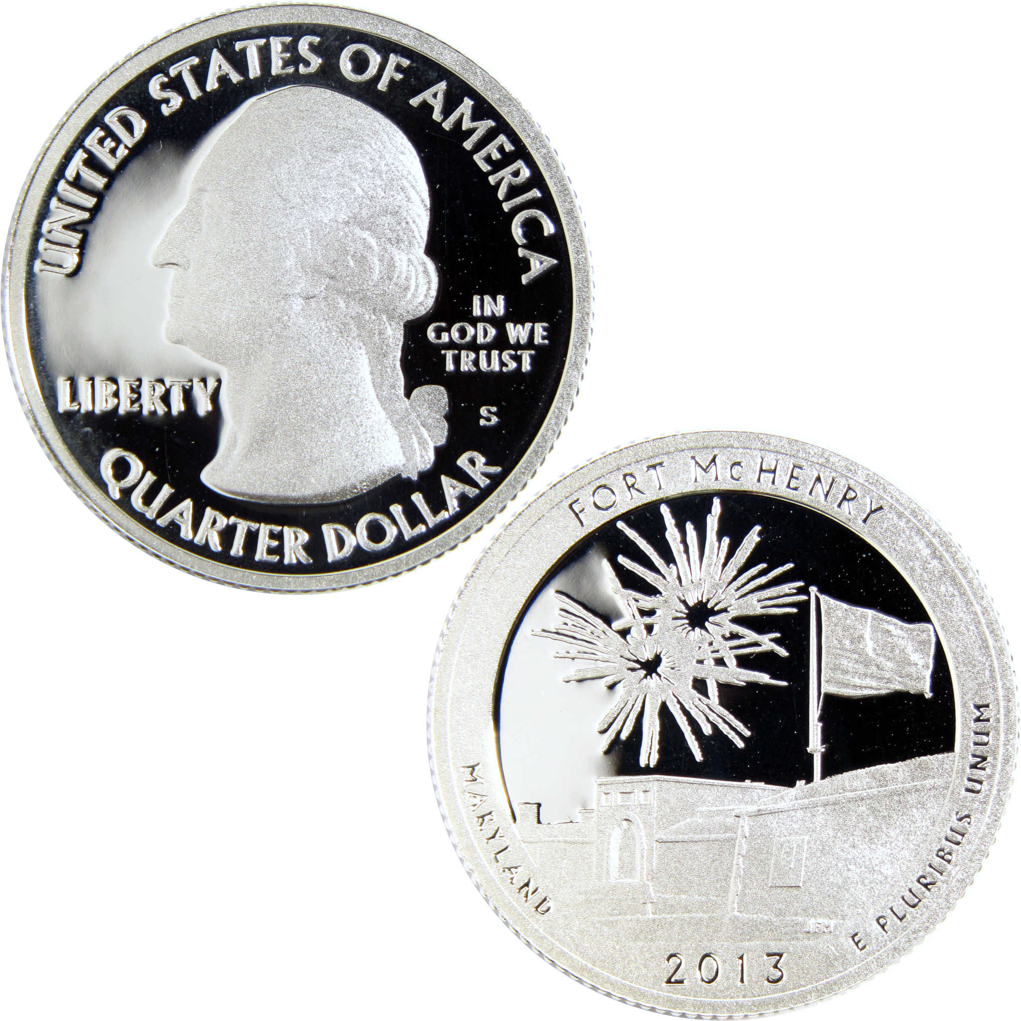 2013 S Fort McHenry National Monument Quarter Silver 25c Proof Coin