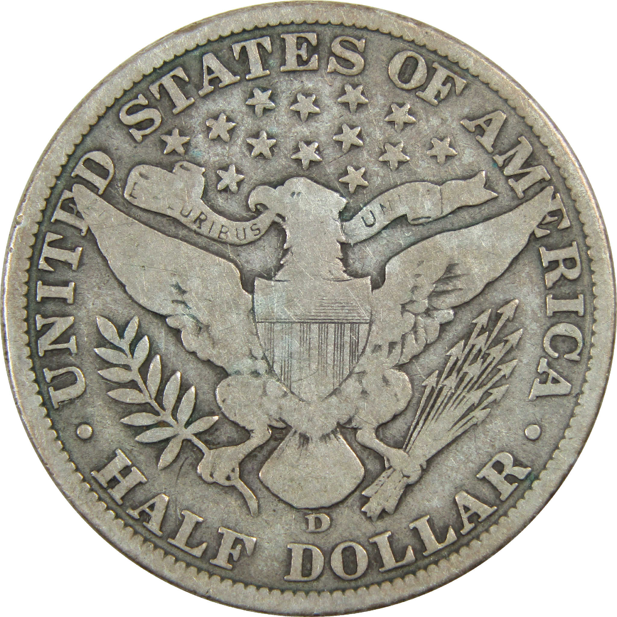 1915 D Barber Half Dollar VG Very Good Silver 50c Coin SKU:I12545