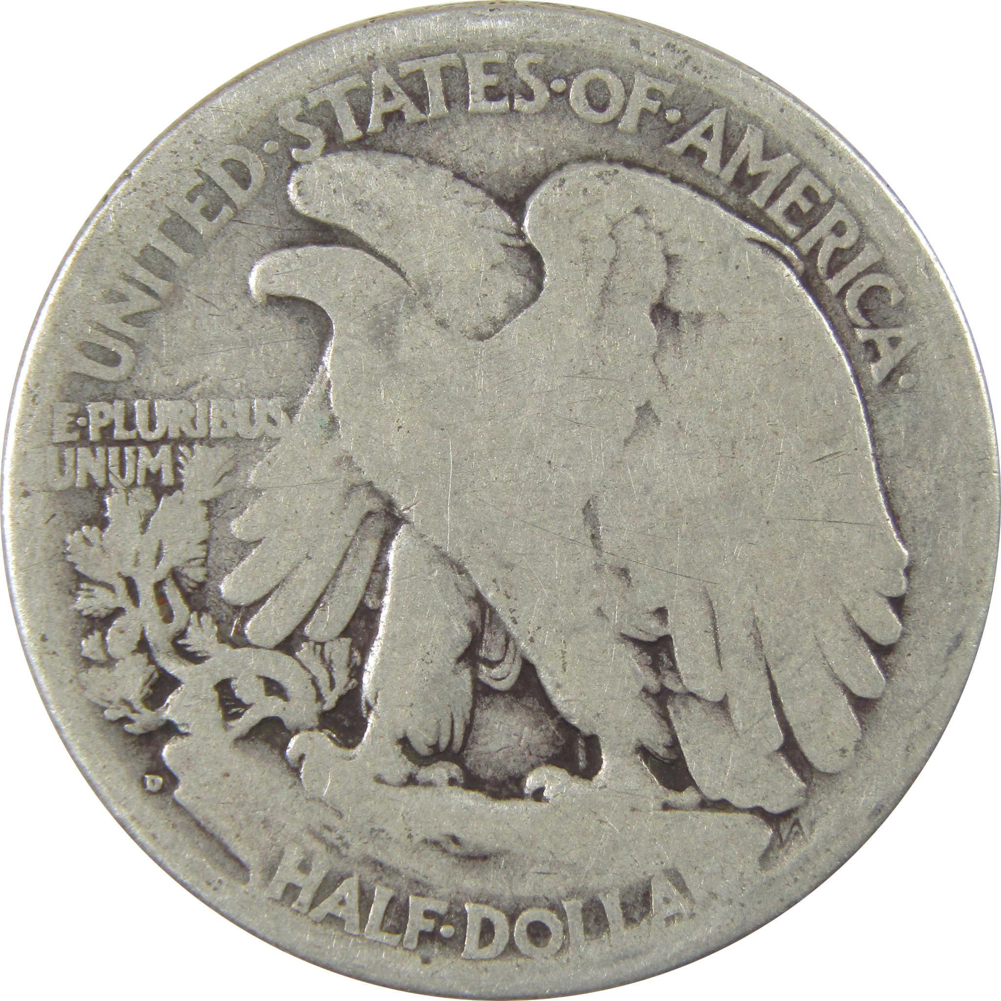 1917 D Reverse Liberty Walking Silver 50c AG About Good SKU:I24121