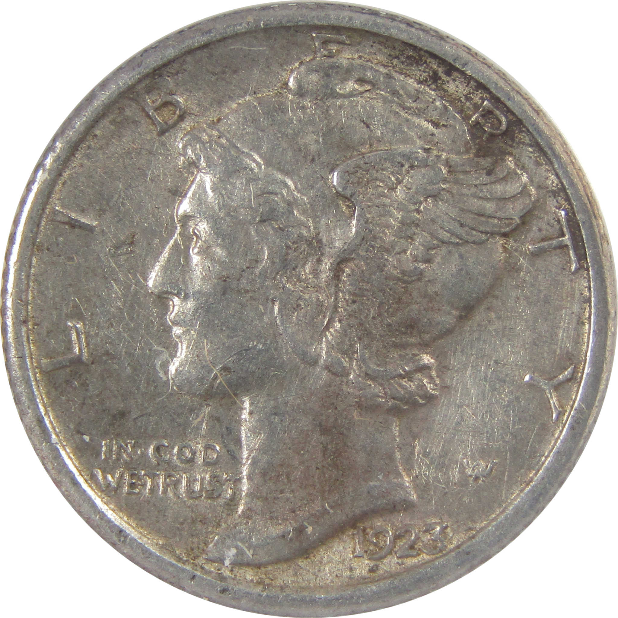 1923 S Mercury Silver Dime AU 58 Details ANACS 10c Coin SKU:I24427