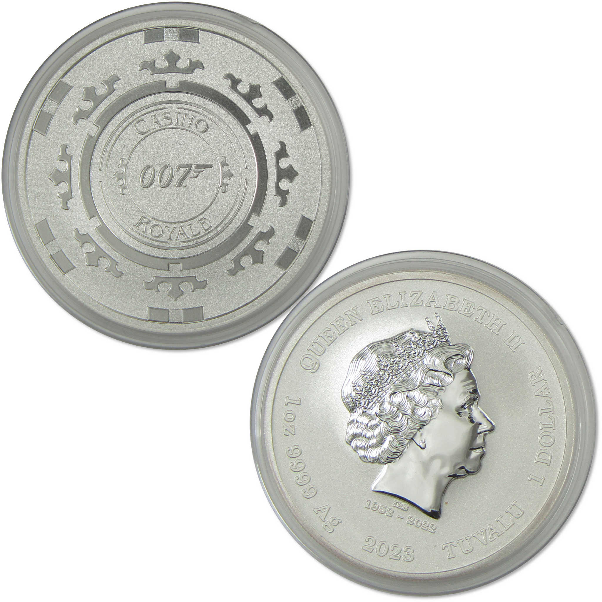 007 James Bond Casino Royale Chip BU 1 oz Silver 2023 SKU:OPC226