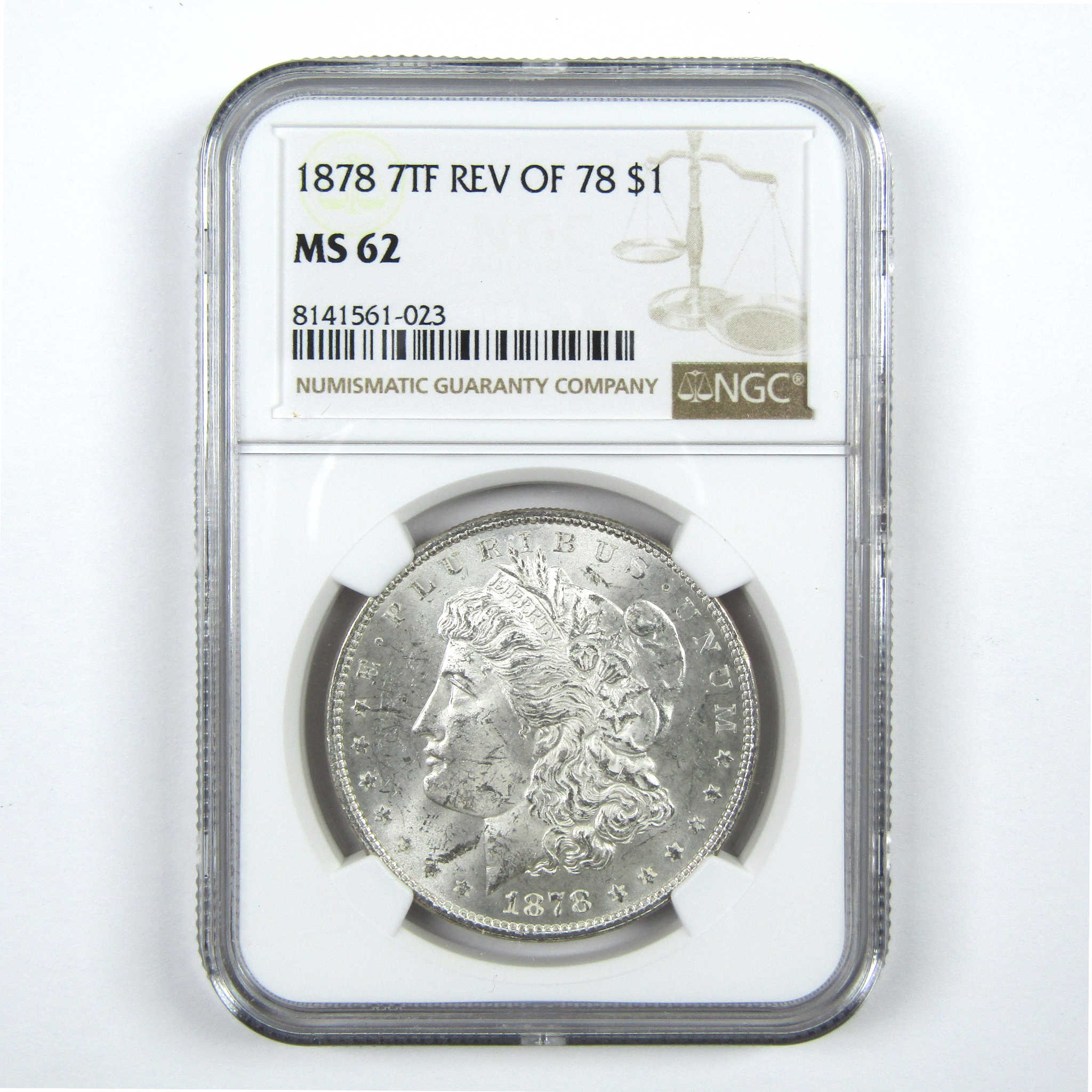1878 7TF Rev 78 Morgan Dollar MS 62 NGC Uncirculated SKU:I14020 - Morgan coin - Morgan silver dollar - Morgan silver dollar for sale - Profile Coins &amp; Collectibles