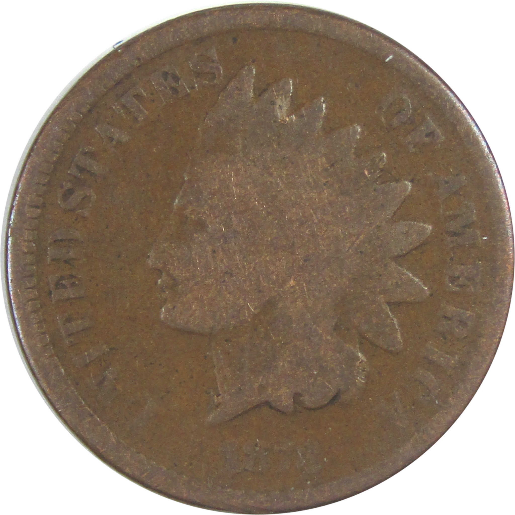 1873 Closed 3 Indian Head Cent AG About Good Penny 1c Coin SKU:I15545