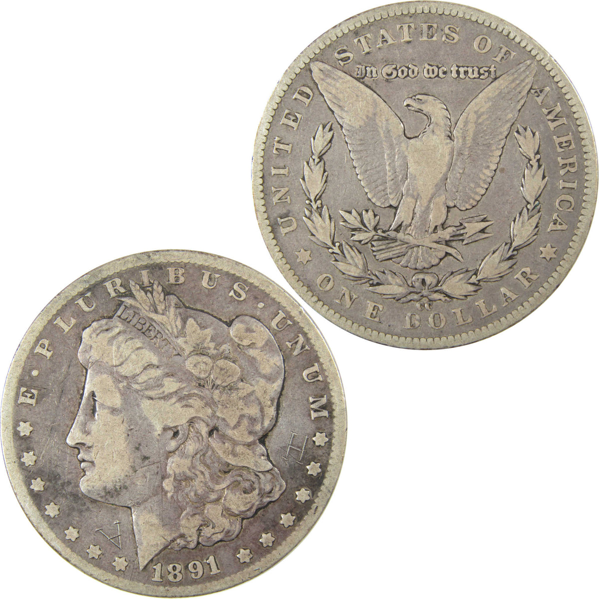 1891 CC Morgan Silver Dollar F Fine Details $1 Coin SKU:CP1582 - Morgan coin - Morgan silver dollar - Morgan silver dollar for sale - Profile Coins &amp; Collectibles