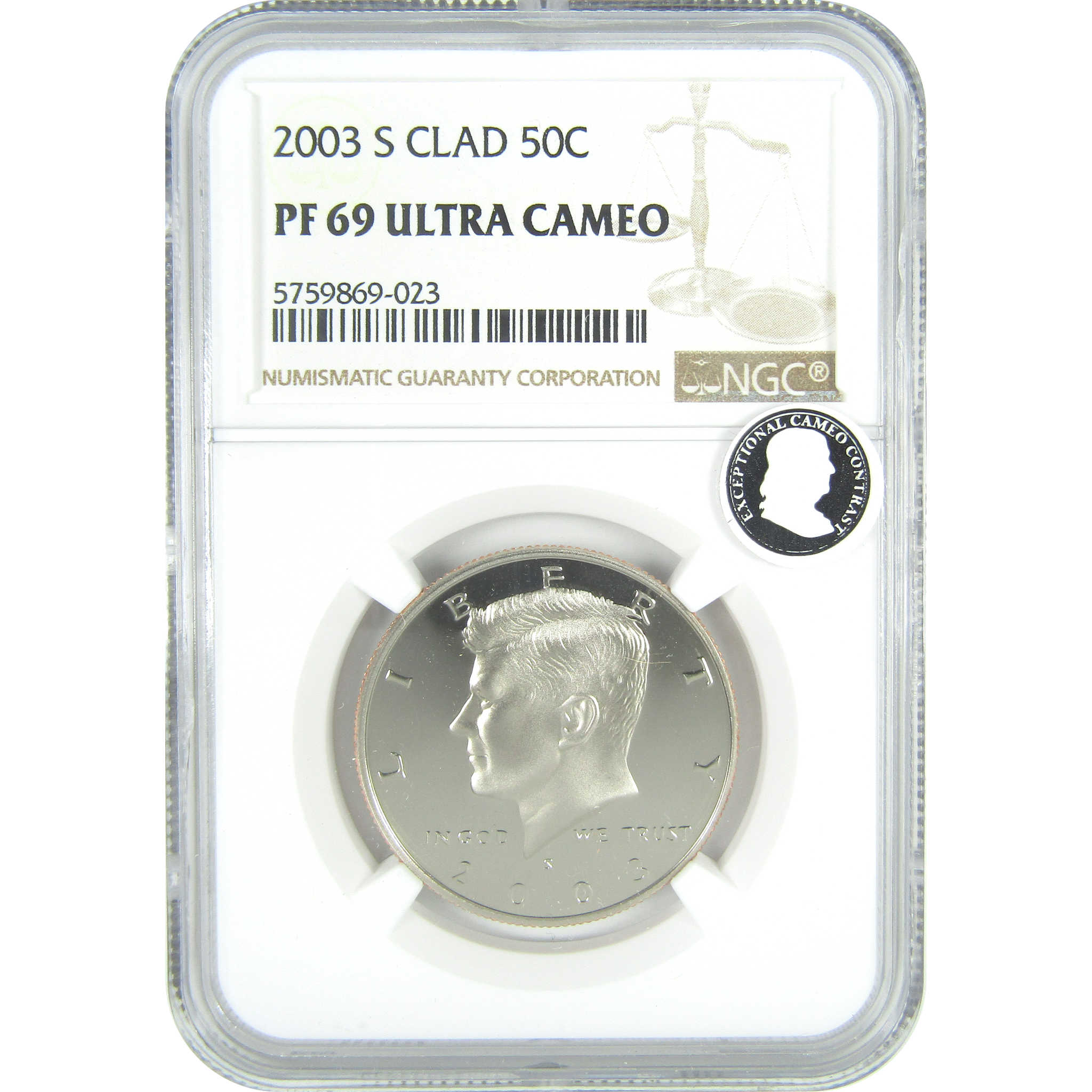 2003 S Kennedy Half Dollar PF 69 UCAM NGC Clad Proof 50c SKU:CPC9606