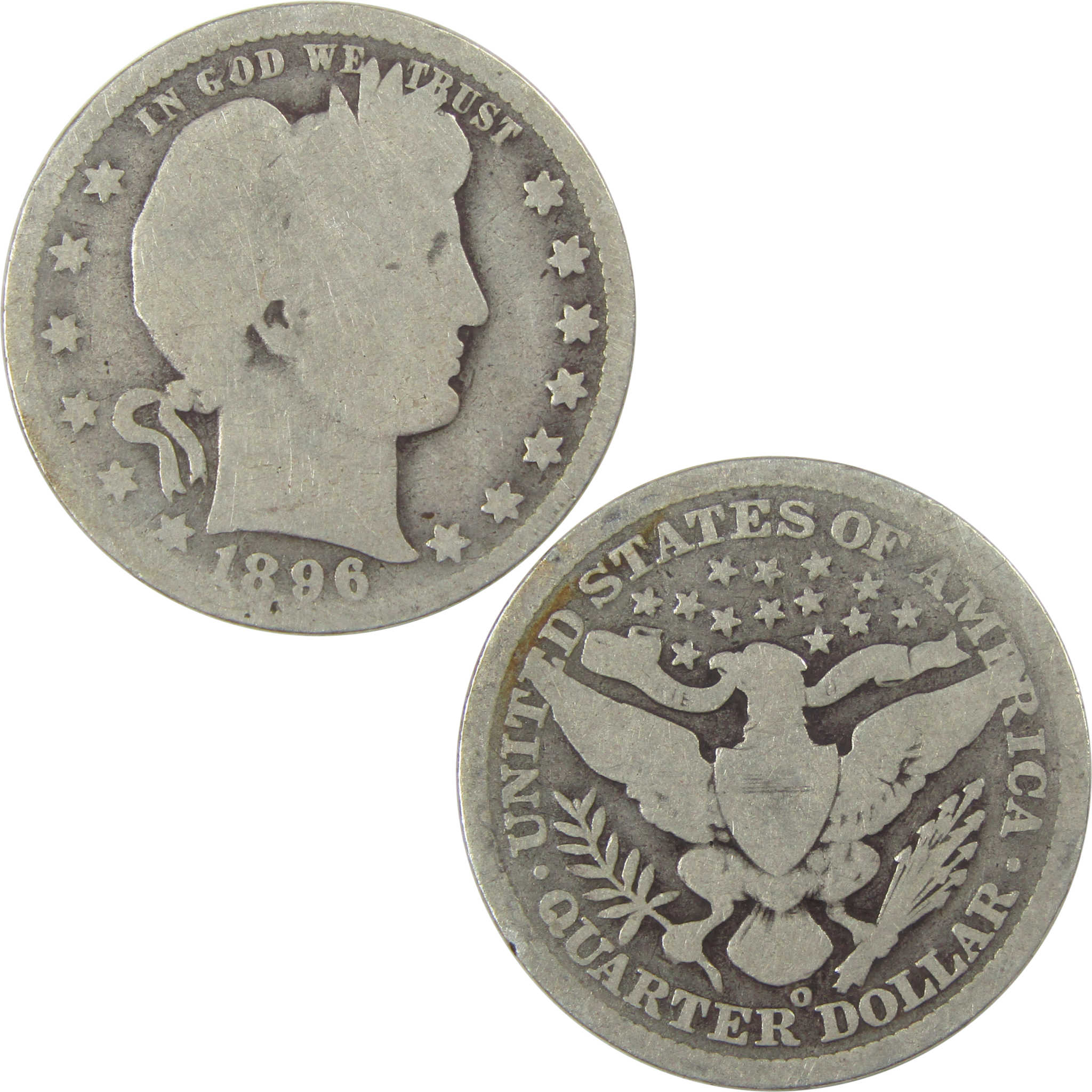 1896 O Barber Quarter AG About Good Silver 25c Coin SKU:I21870