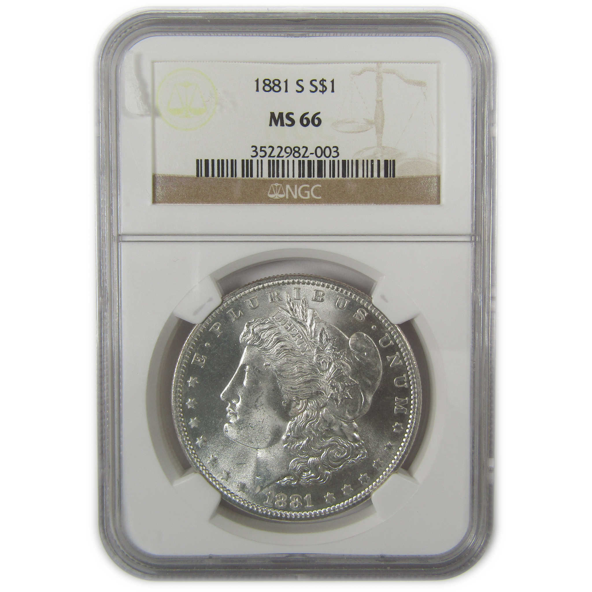 1881 S Morgan Dollar MS 66 NGC Silver Uncirculated $1 Coin SKU:I19908 - Morgan coin - Morgan silver dollar - Morgan silver dollar for sale - Profile Coins &amp; Collectibles