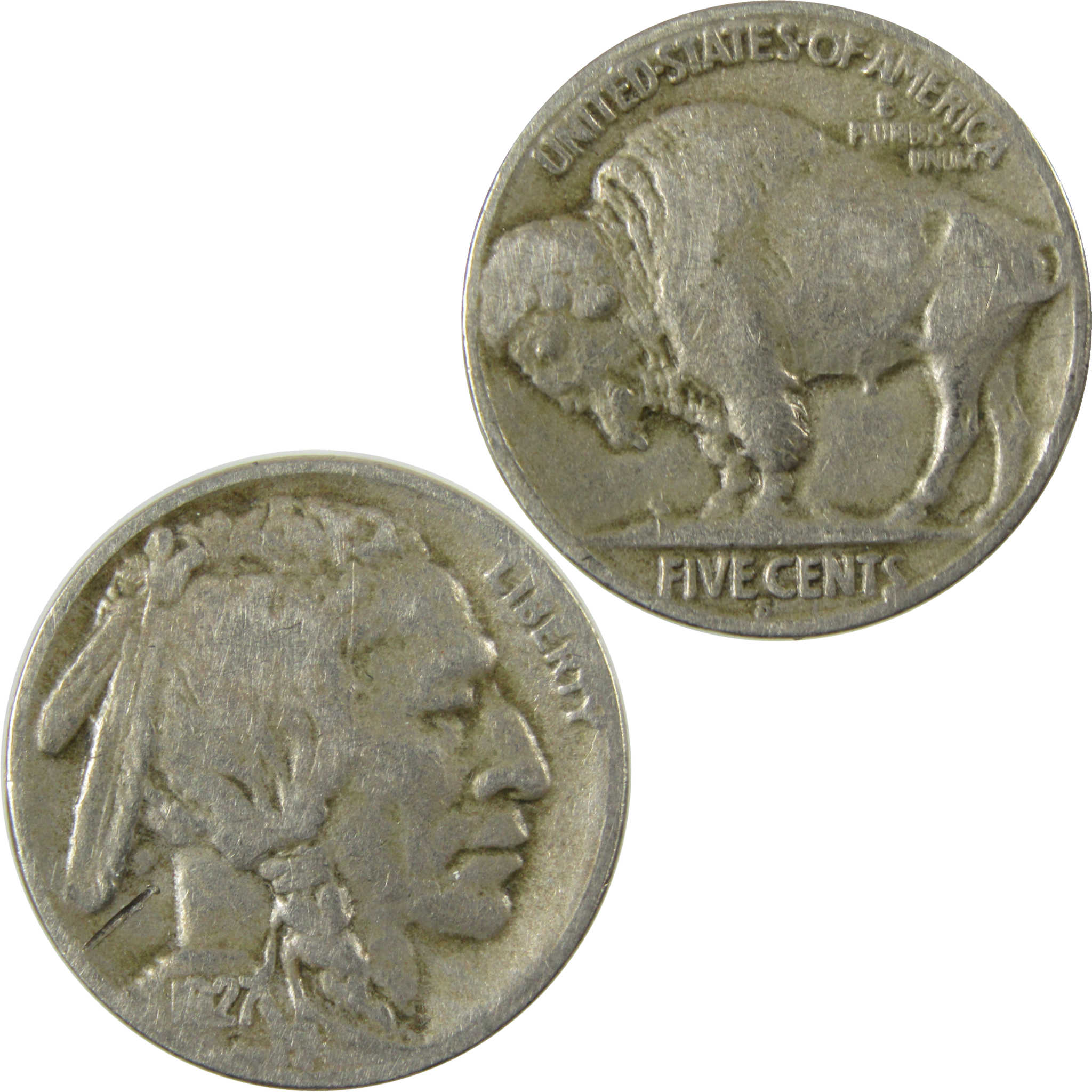 1927 S Indian Head Buffalo Nickel F Fine Details 5c Coin SKU:I28330