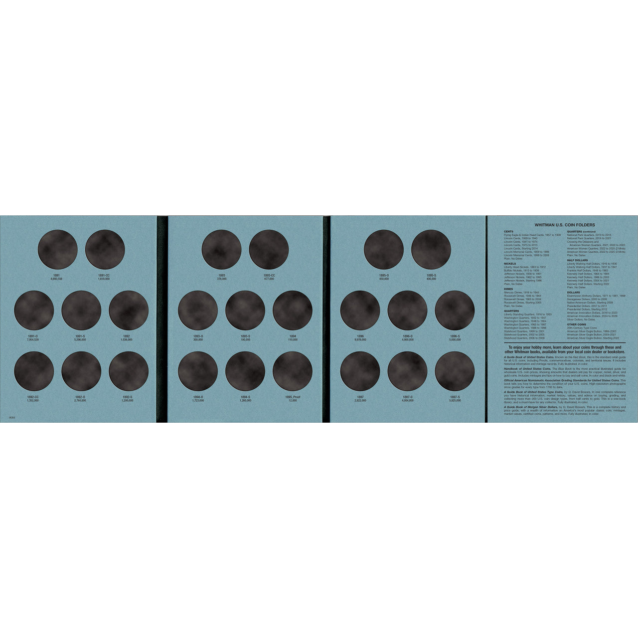 Whitman Morgan Silver Dollar Coin Folder Collection #3 1891-1897
