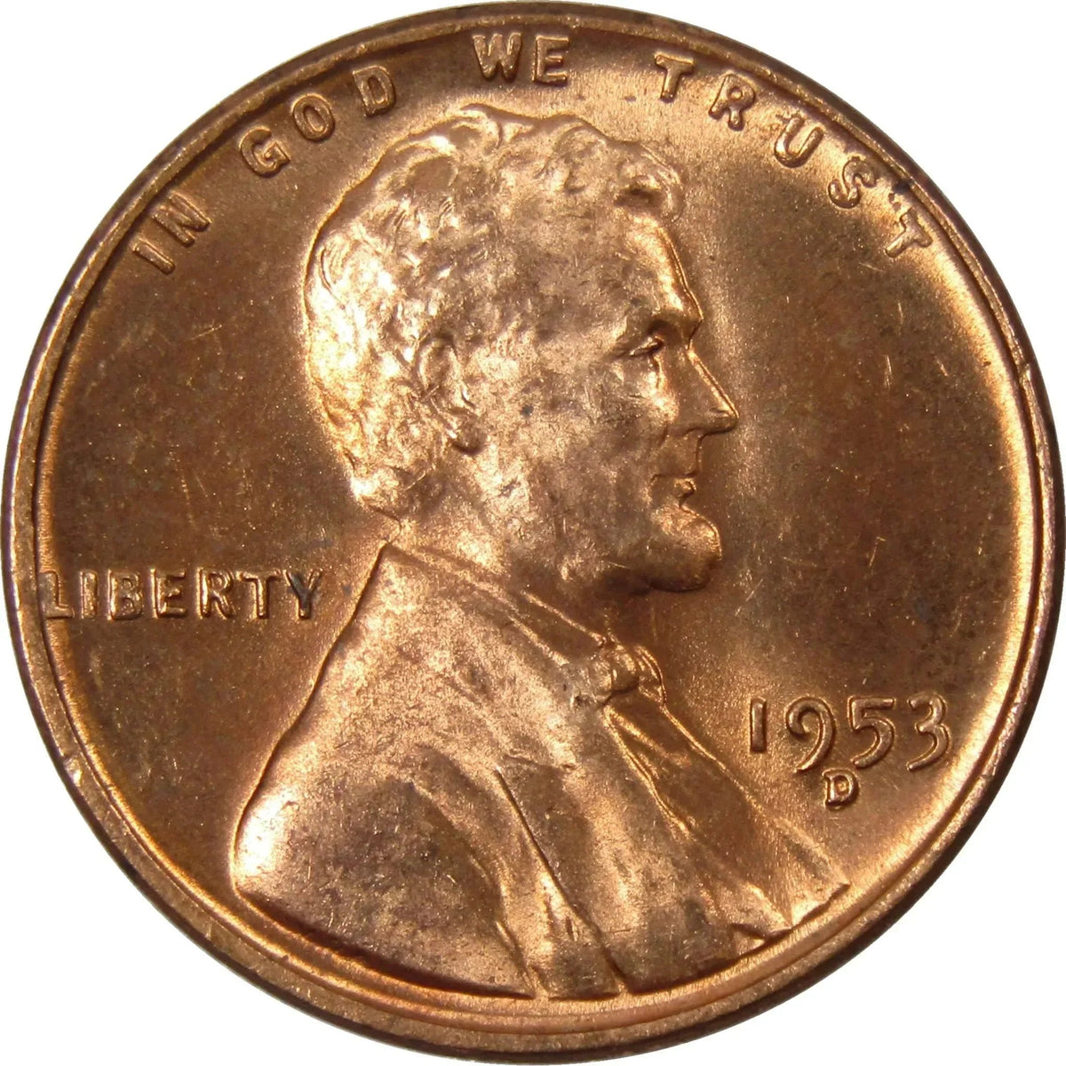 1953 D Lincoln Wheat Cent Uncirculated Mint State Penny 1c Coin