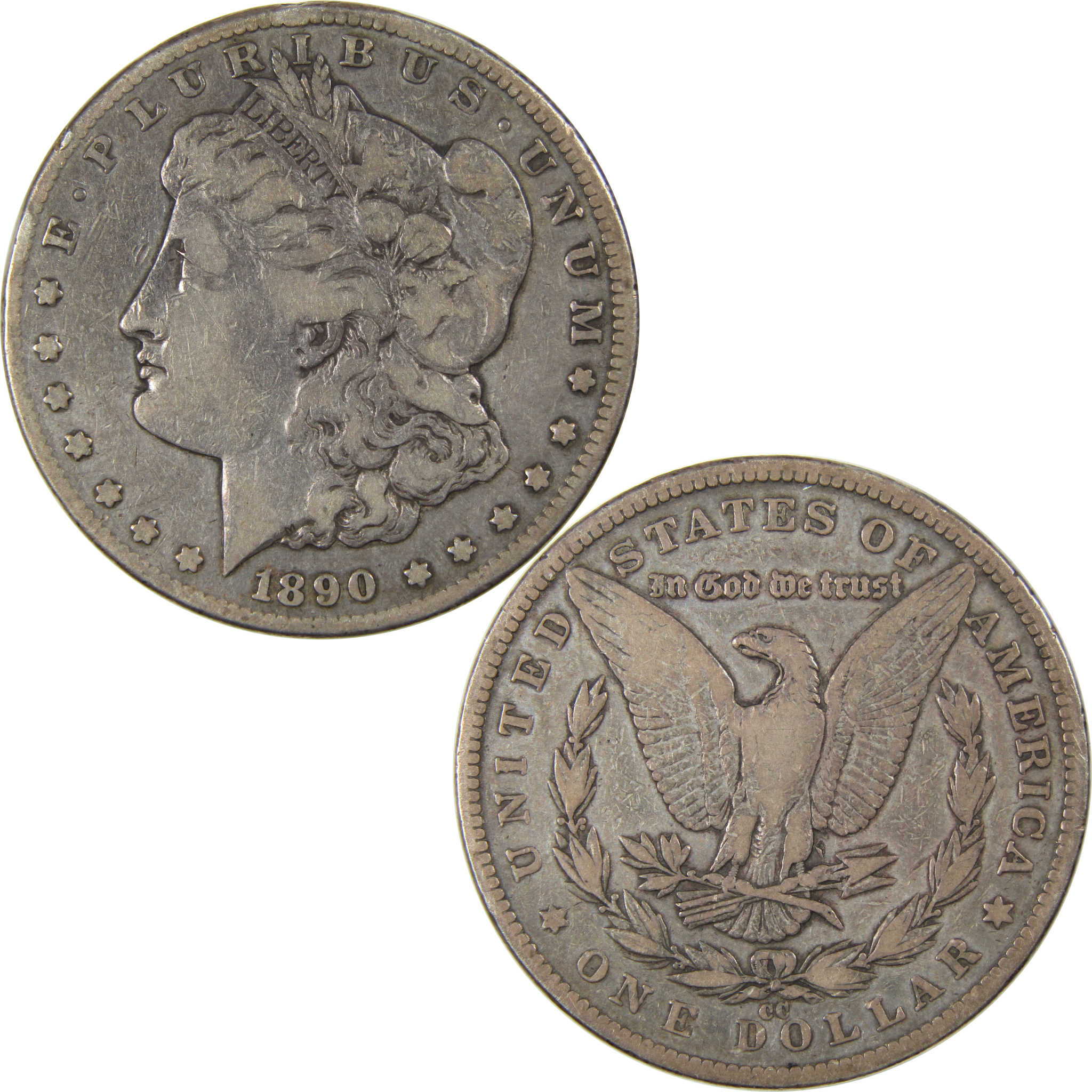 1890 CC Morgan Dollar F Fine Silver $1 Coin SKU:I23903 - Morgan coin - Morgan silver dollar - Morgan silver dollar for sale - Profile Coins &amp; Collectibles