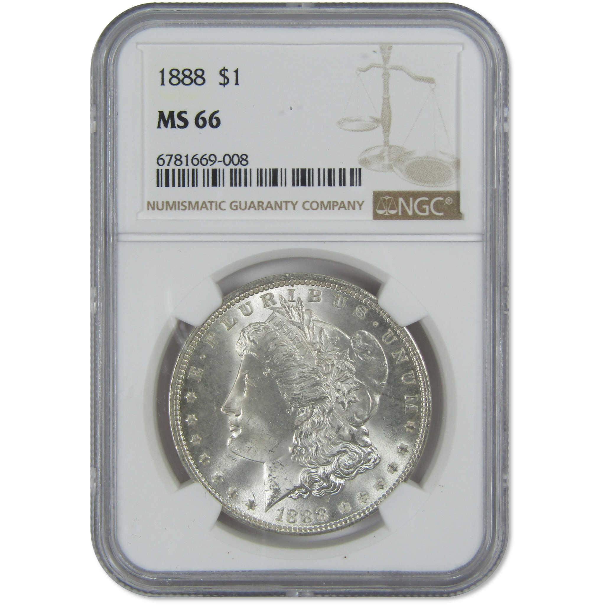 1888 Morgan Dollar MS 66 NGC Silver $1 Uncirculated Coin - Morgan coin - Morgan silver dollar - Morgan silver dollar for sale - Profile Coins &amp; Collectibles