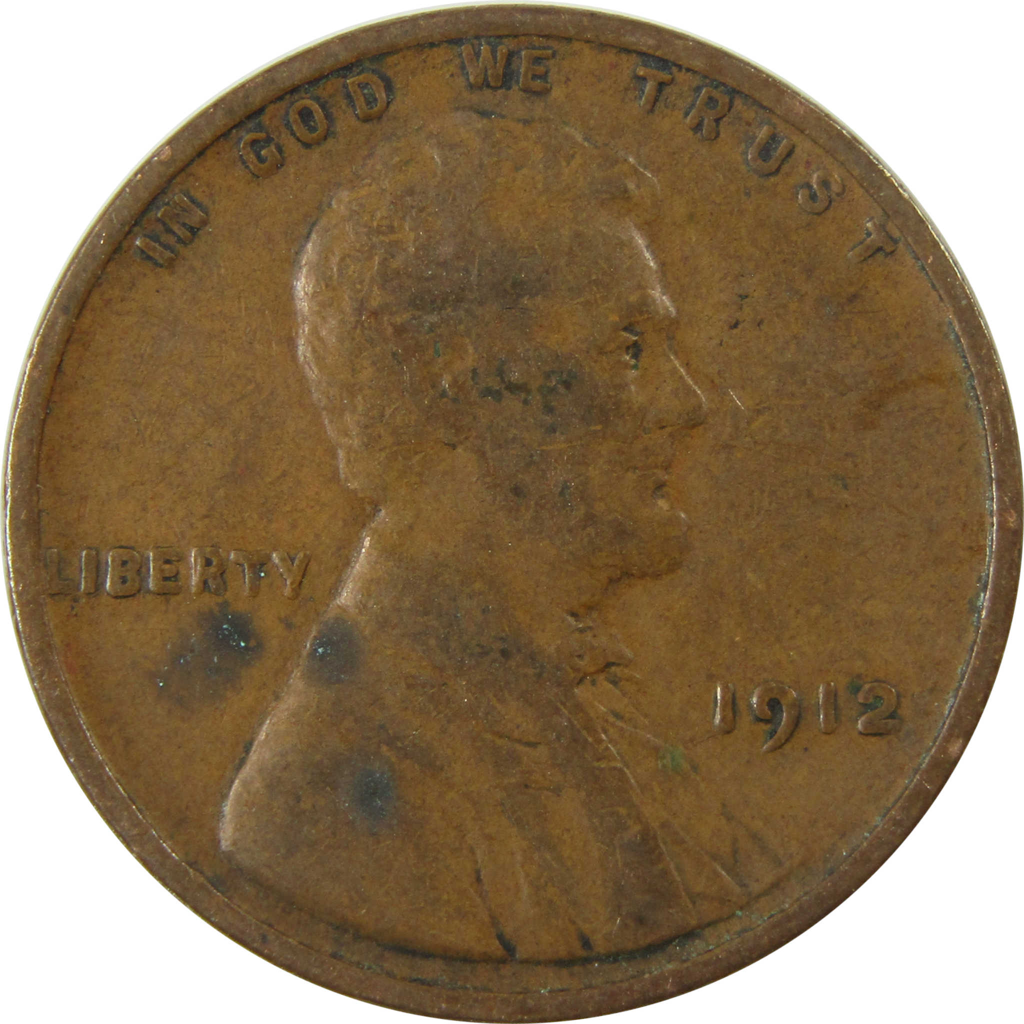 1912 Lincoln Wheat Cent F Fine Penny 1c Coin SKU:I26821