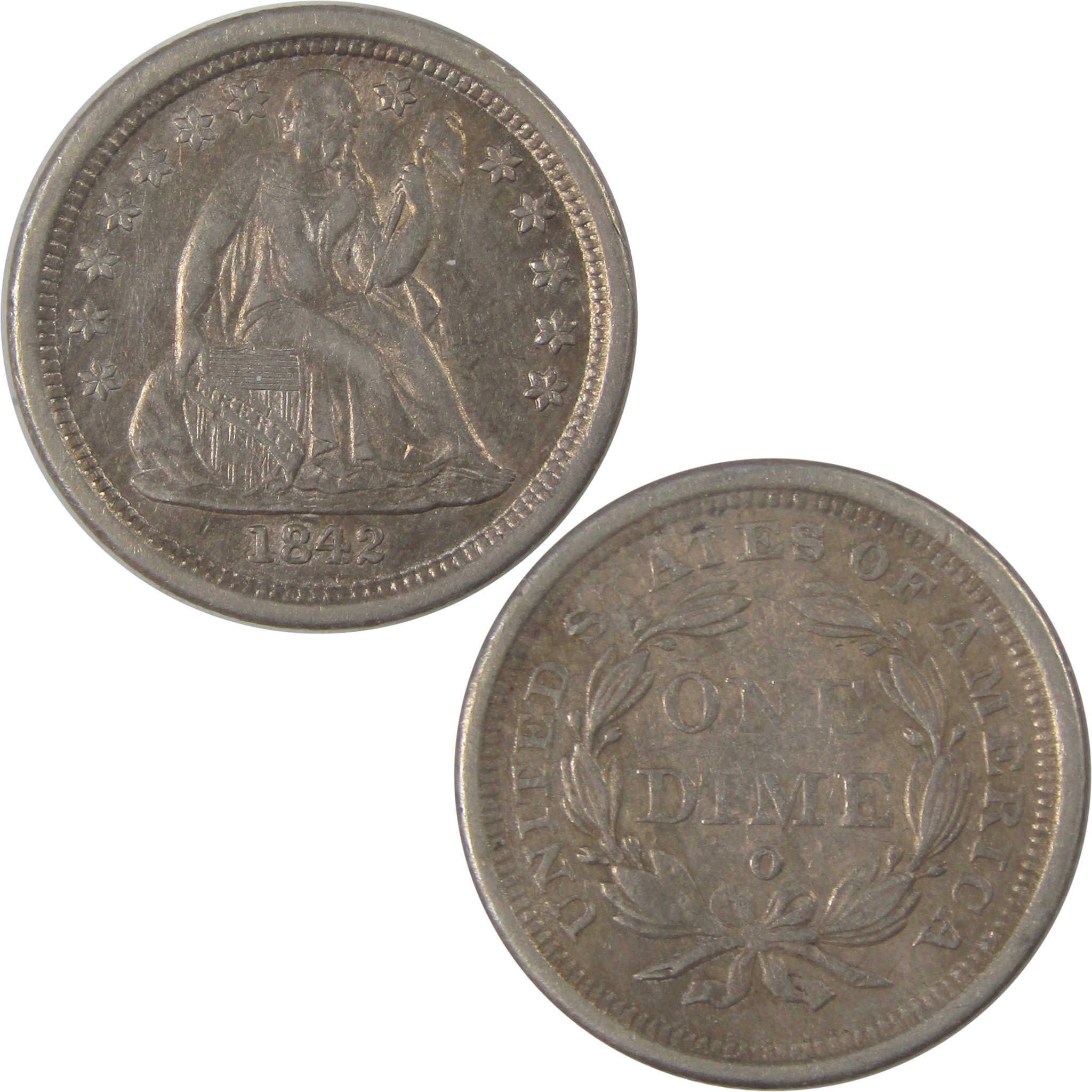 1842 O Seated Liberty Dime XF/AU Silver 10c Coin SKU:I18005